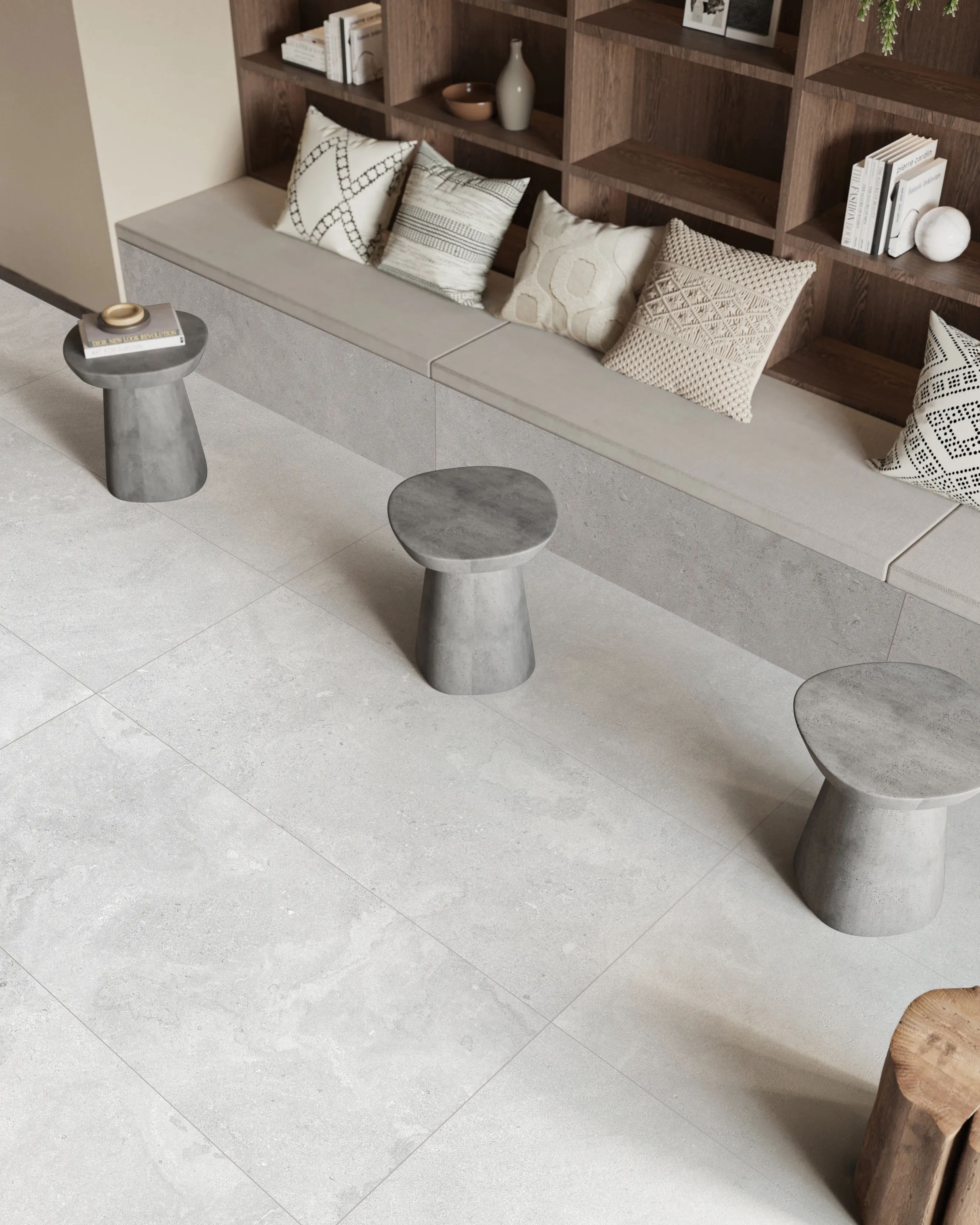 Light Grey Marble-Look Wall & Floor Porcelain Tile