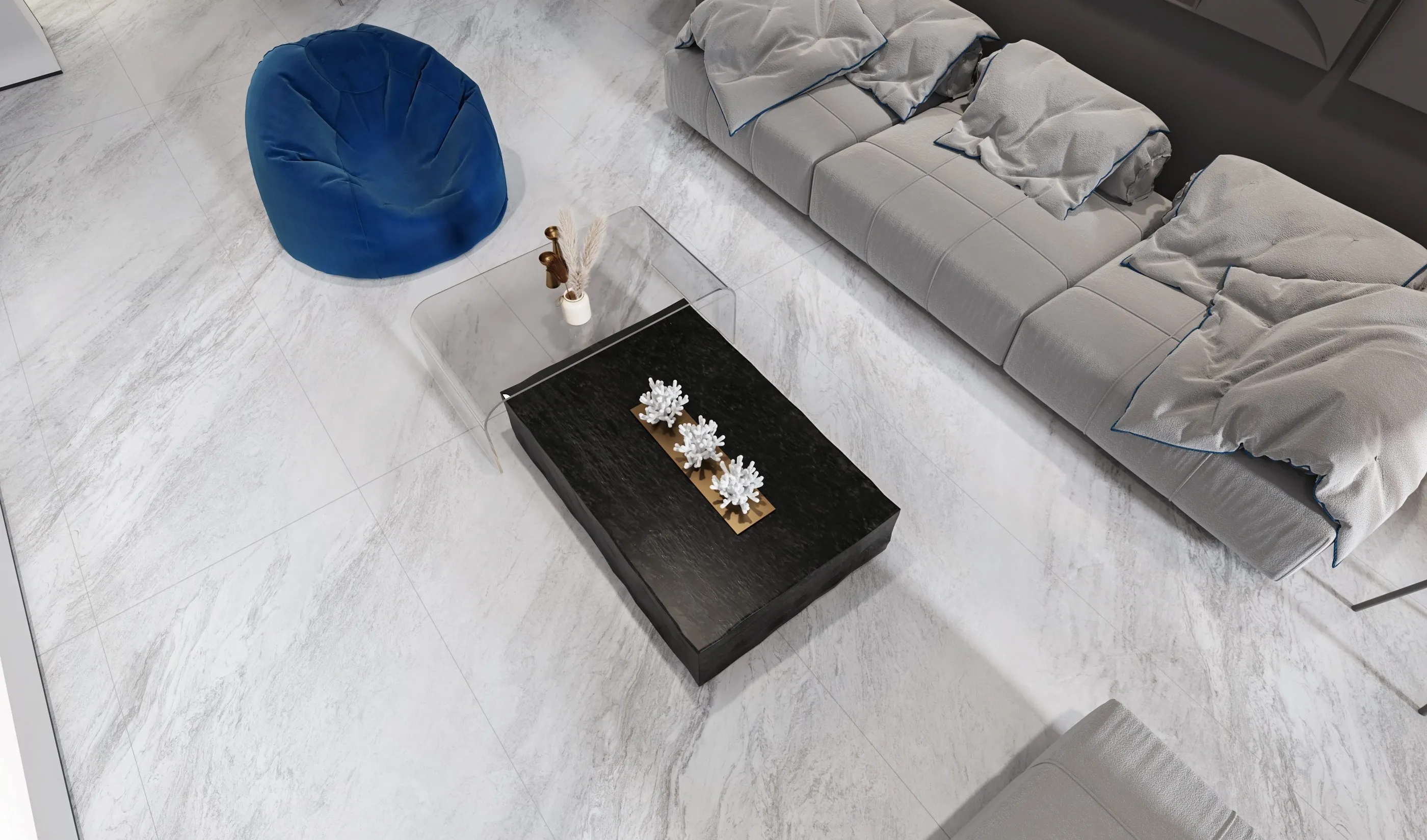 Ice White Quartzite Stone-Look Sintered Stone for Wall and Floor