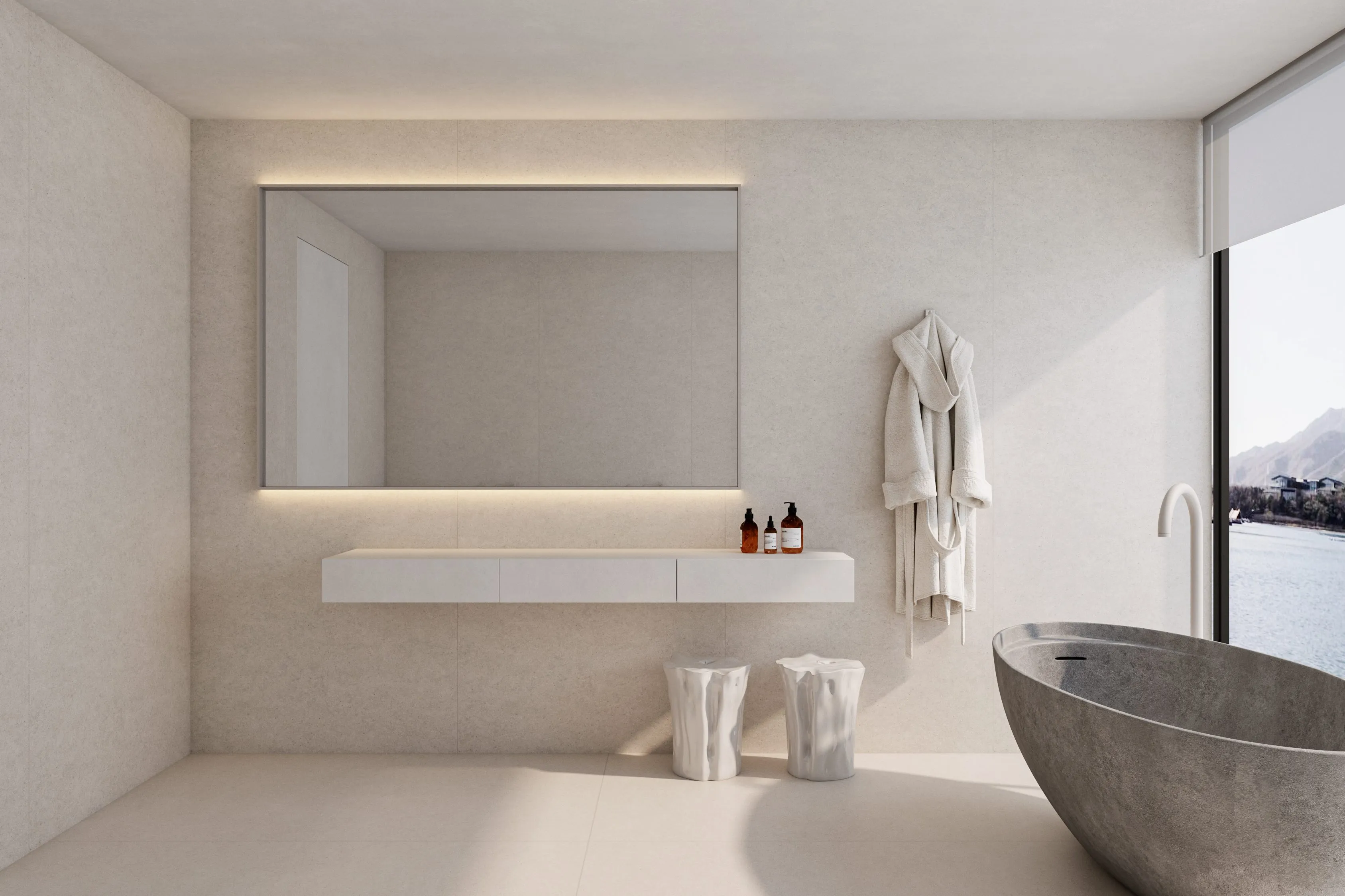 Light Silver Grey Sandstone-Look Sintered Stone