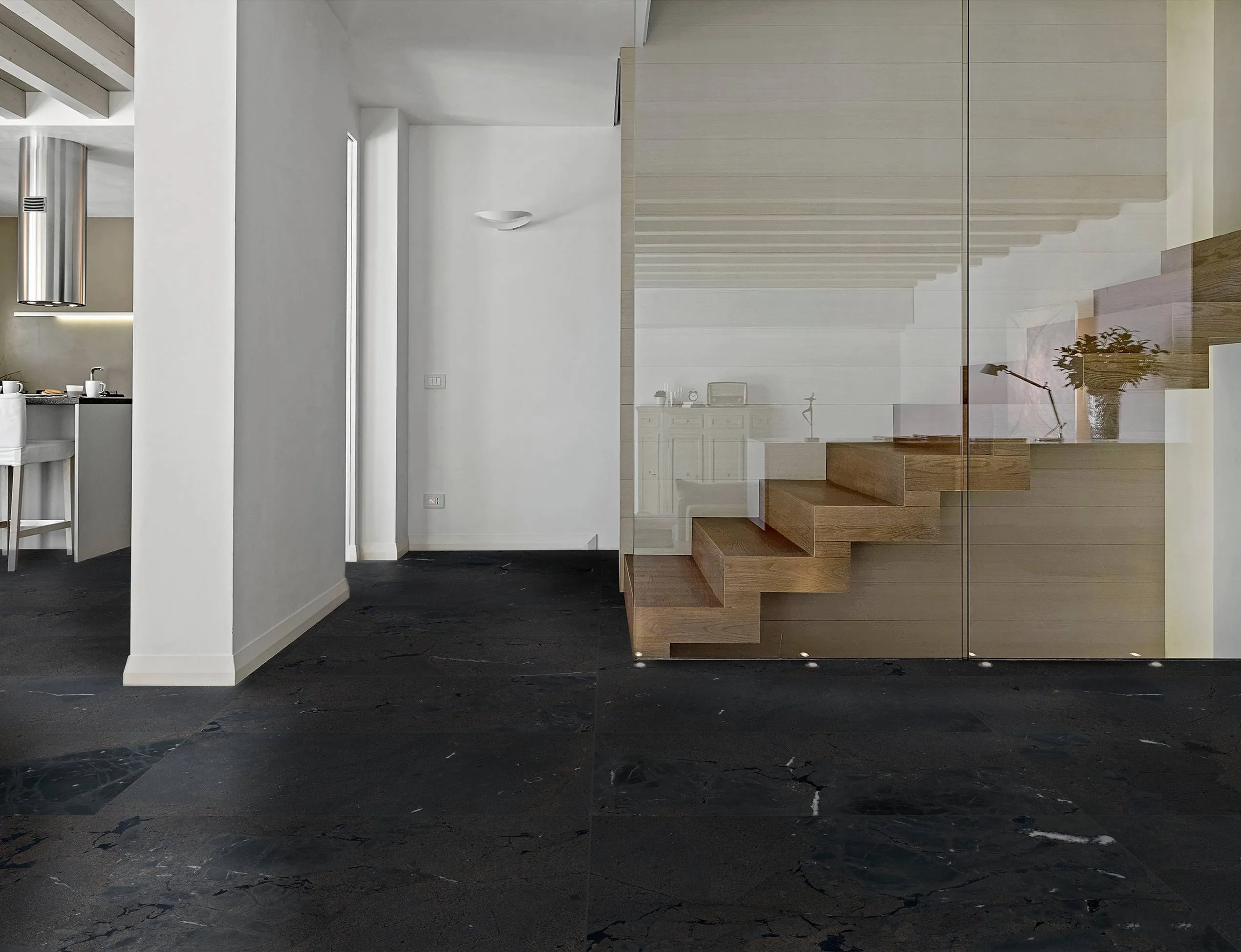 Midnight Black Marble Antique Finish Wall & Floor Tile