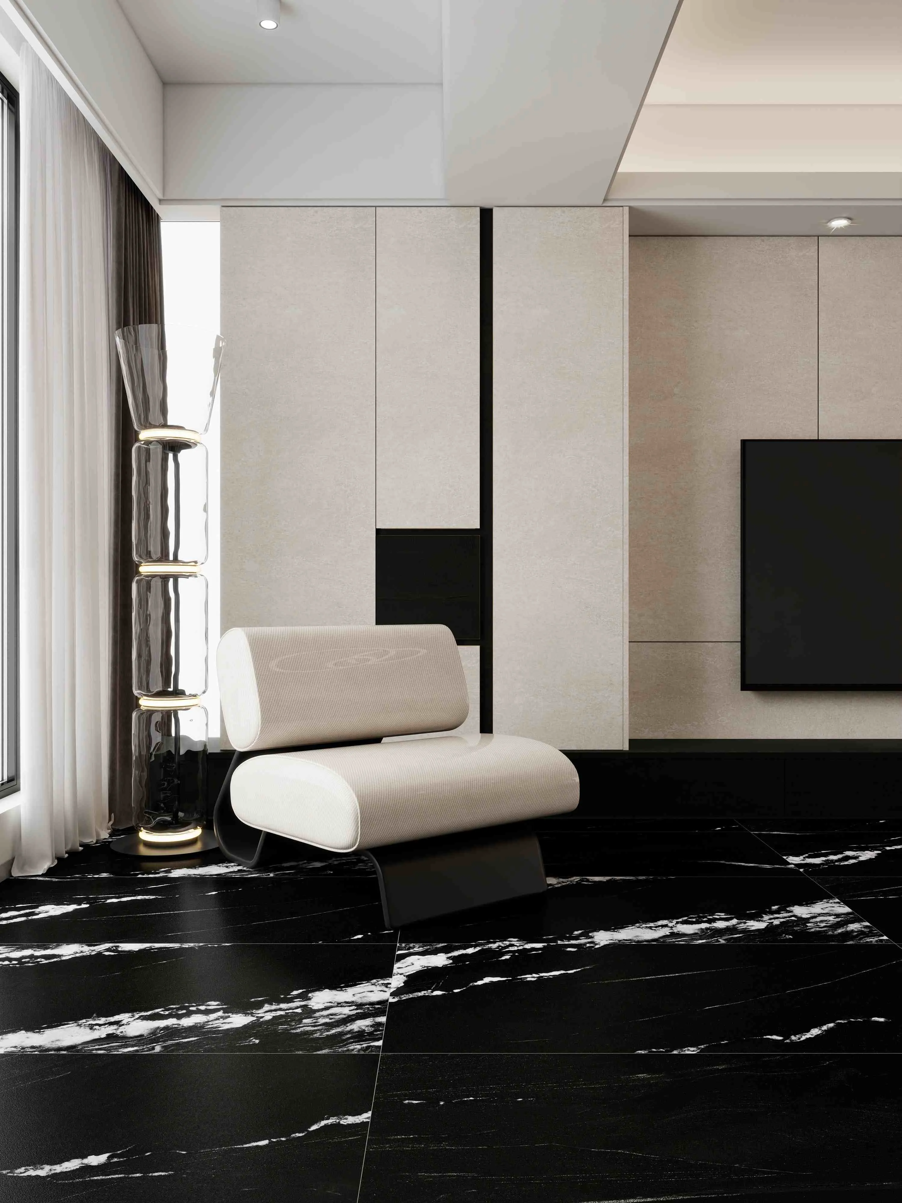 Jet Black Marble Antique Finish Wall & Floor Tile