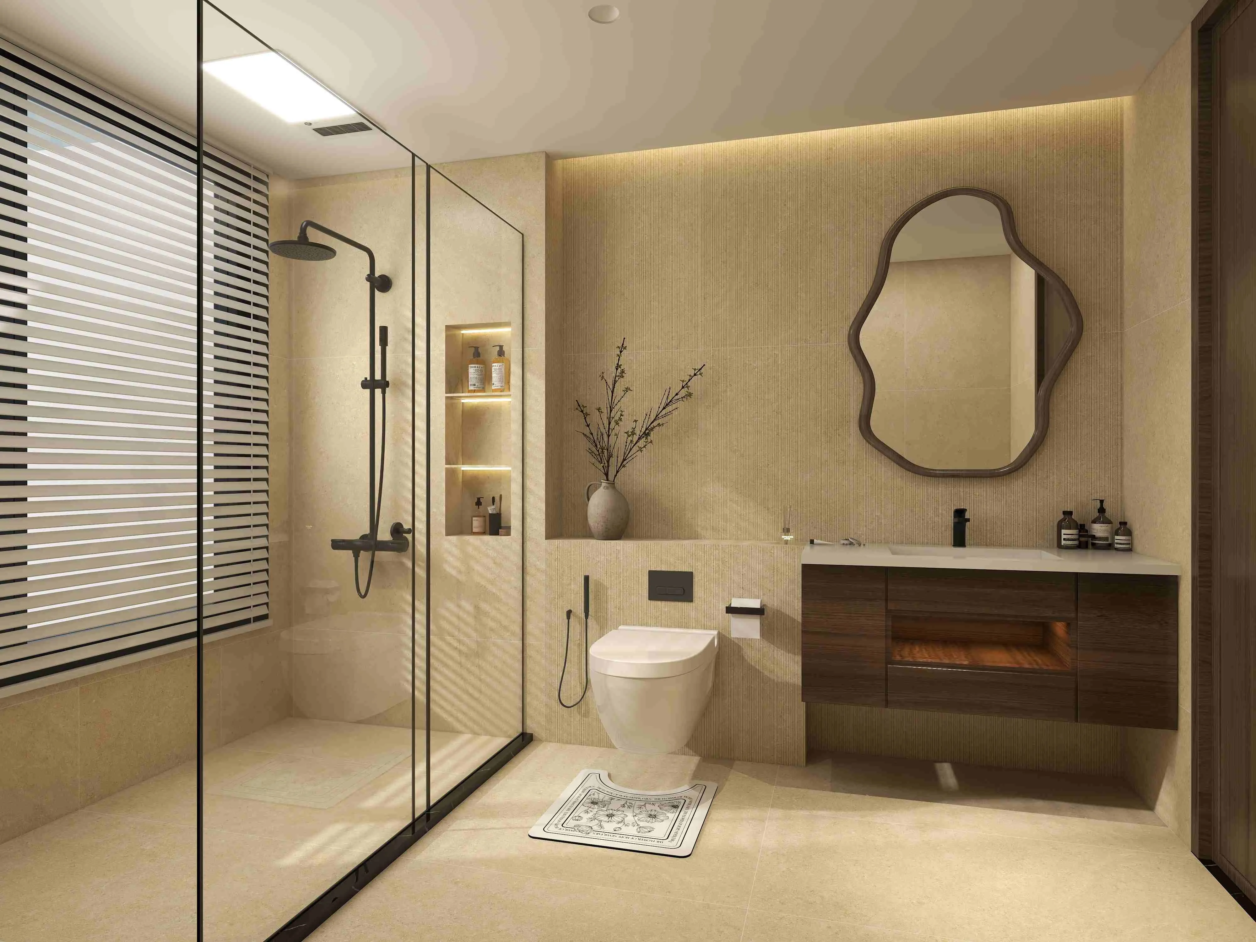 Warm Beige Limestone Molded Antique Finish Wall & Floor Tile