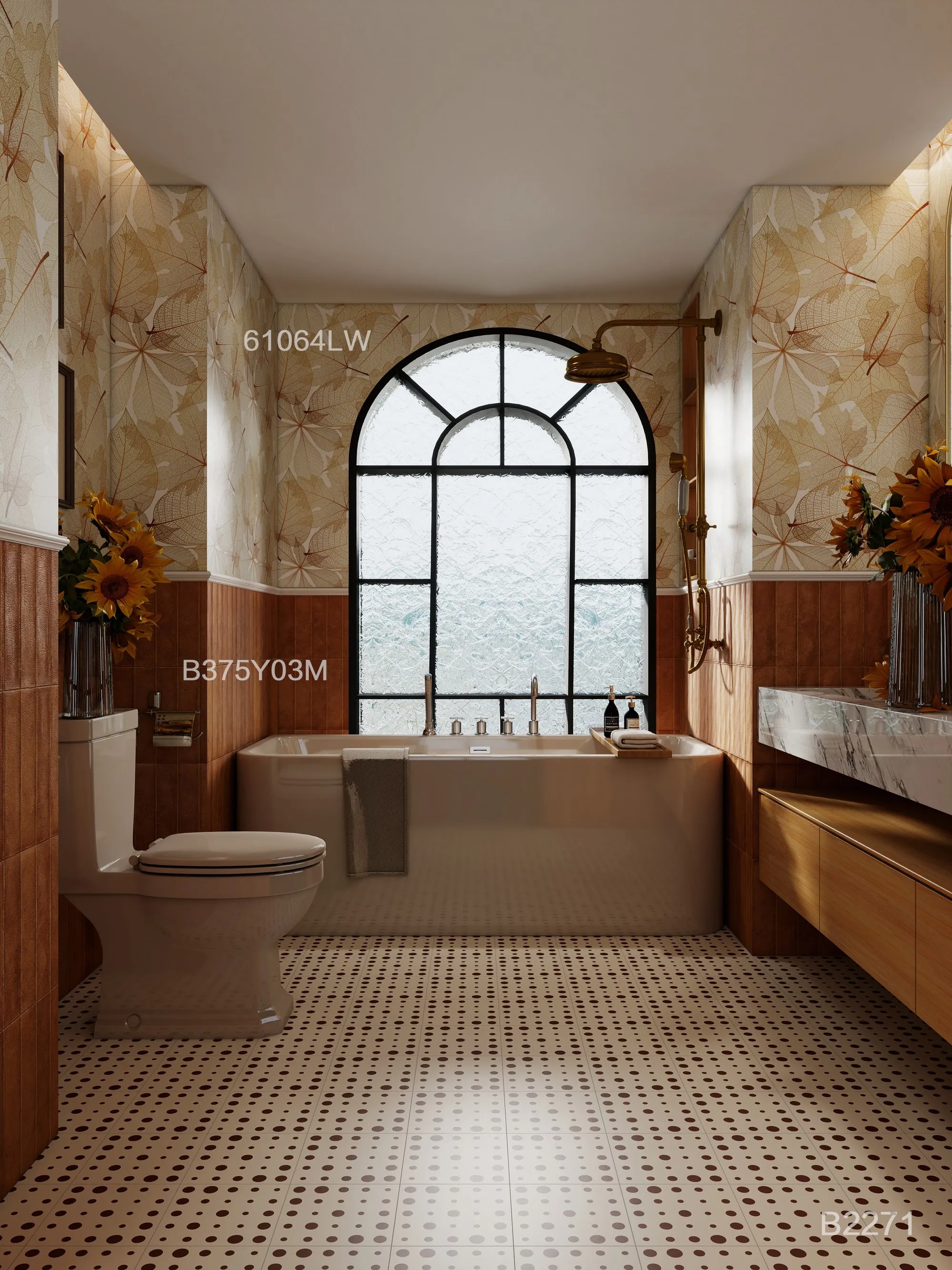 Brown Polka Dot Decorative Tile for Wall & Floor