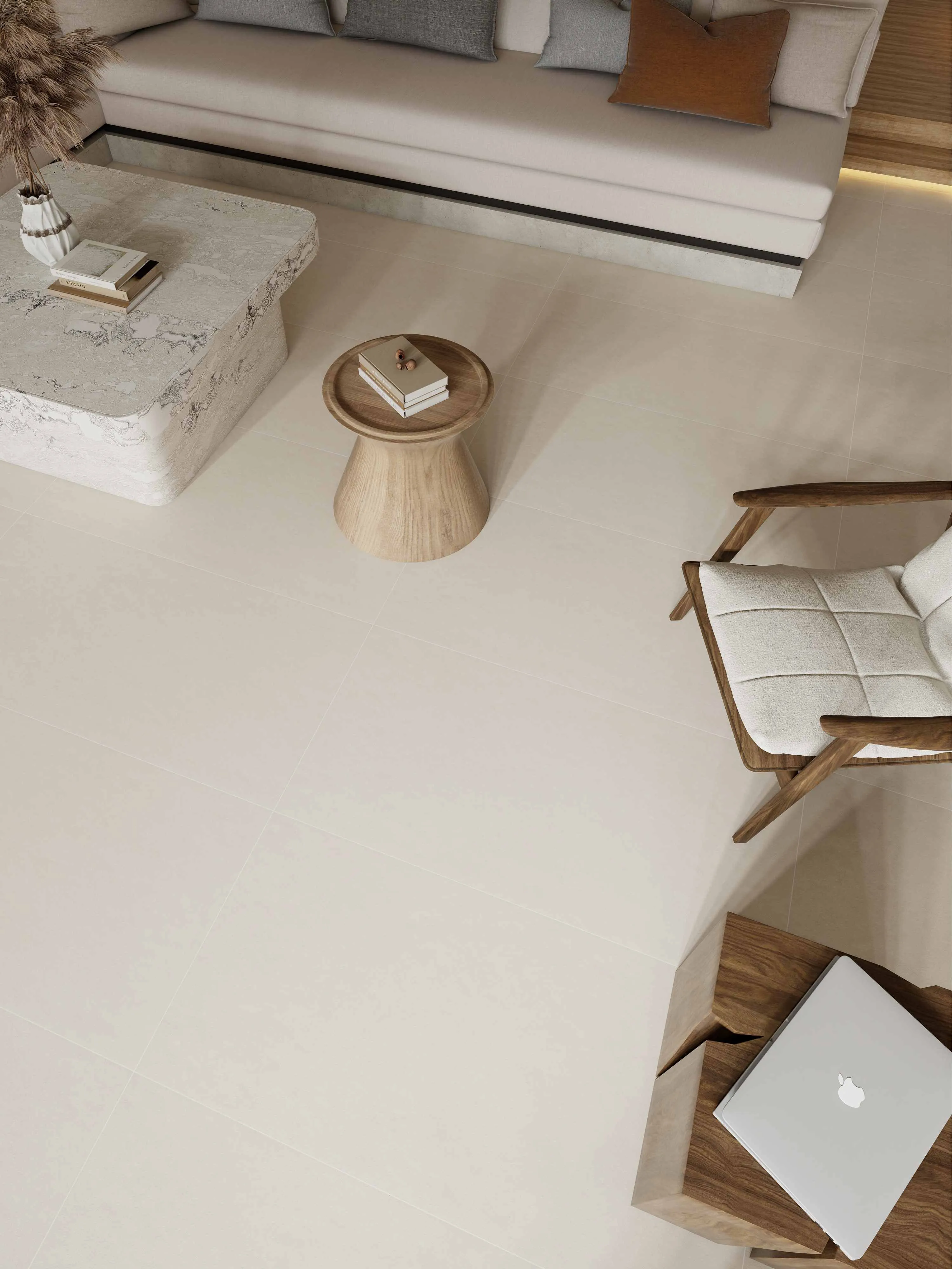 Ivory Beige Concrete-Look Cement Wall & Floor Tile