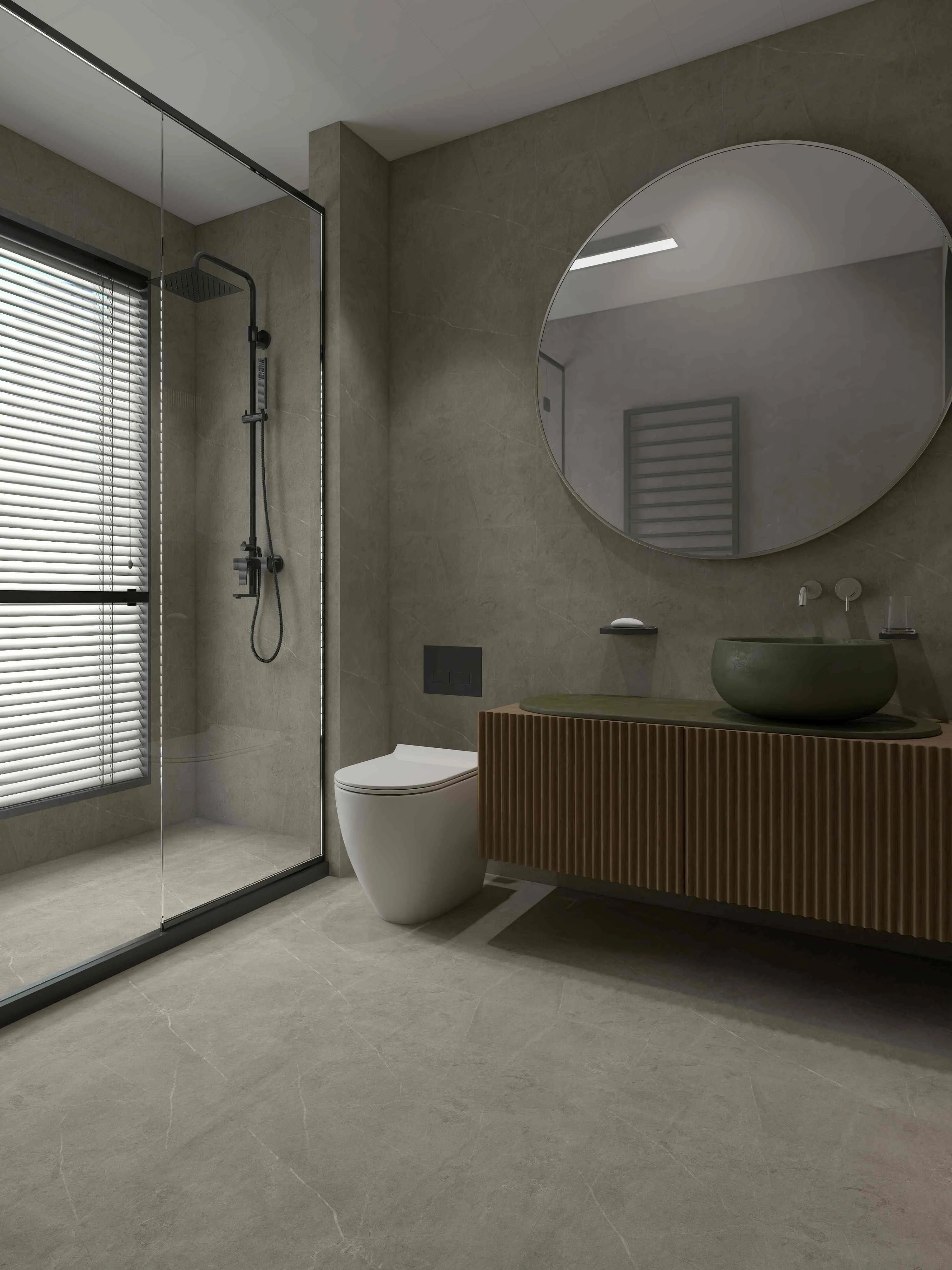 Taupe Grey Marble-Look Wall & Floor Tile