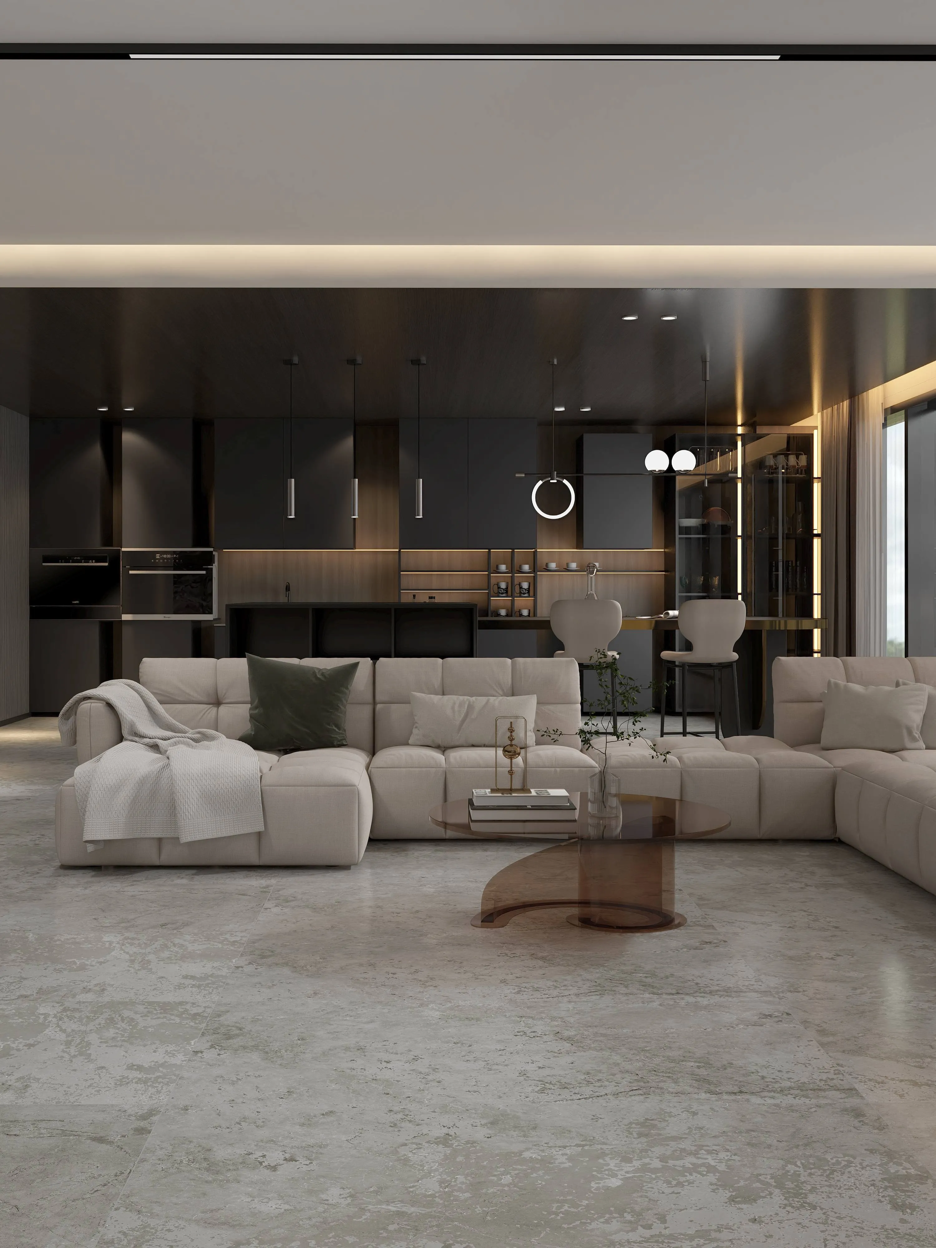 Warm Greige Concrete-Look Cement Wall & Floor Tile