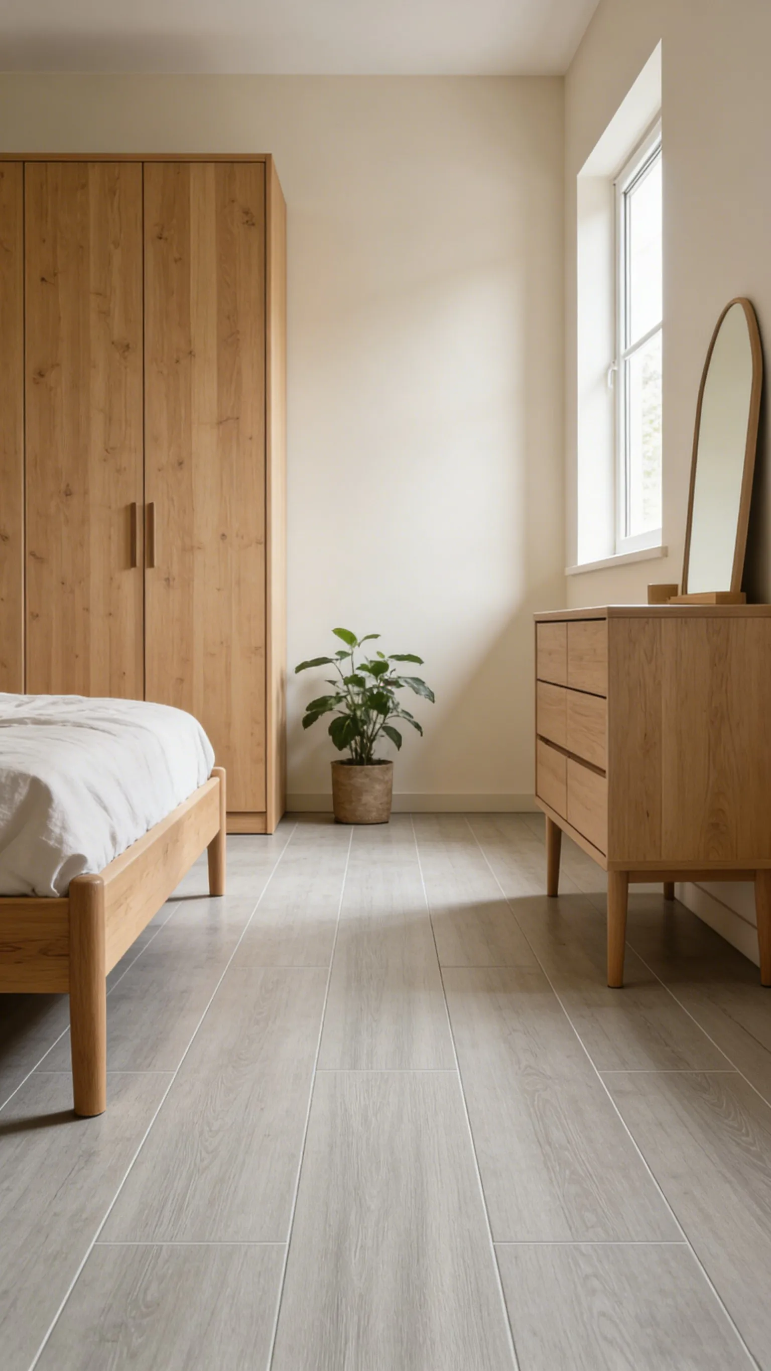 Mist Grey Ash Stone-Look Wood Grain Rustic Tile for Wall and Floor