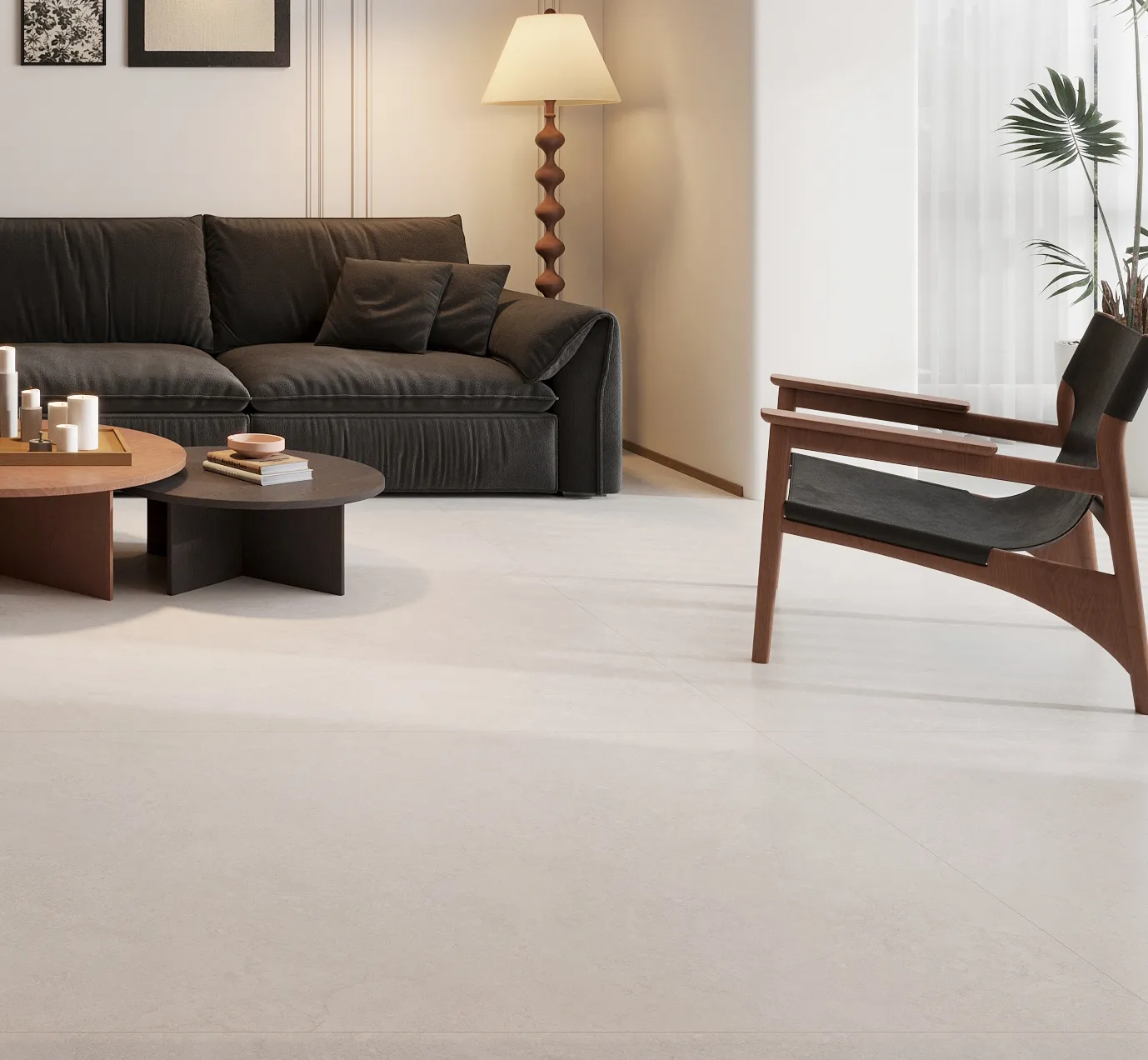 Soft Mist White Sandstone-Look Porcelain Wall/Floor Tile