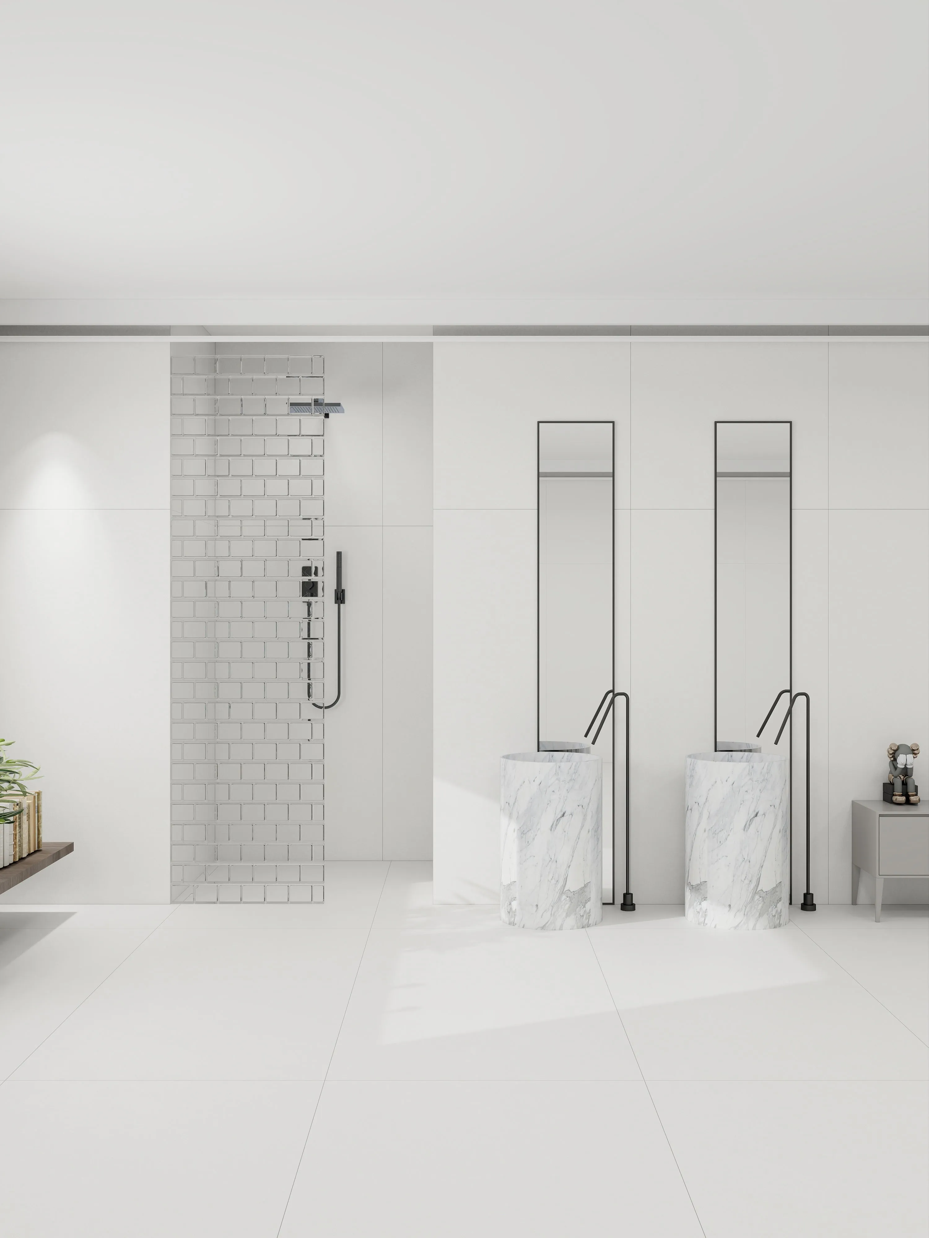 Soft White Sandstone-Look Porcelain Wall/Floor Tile