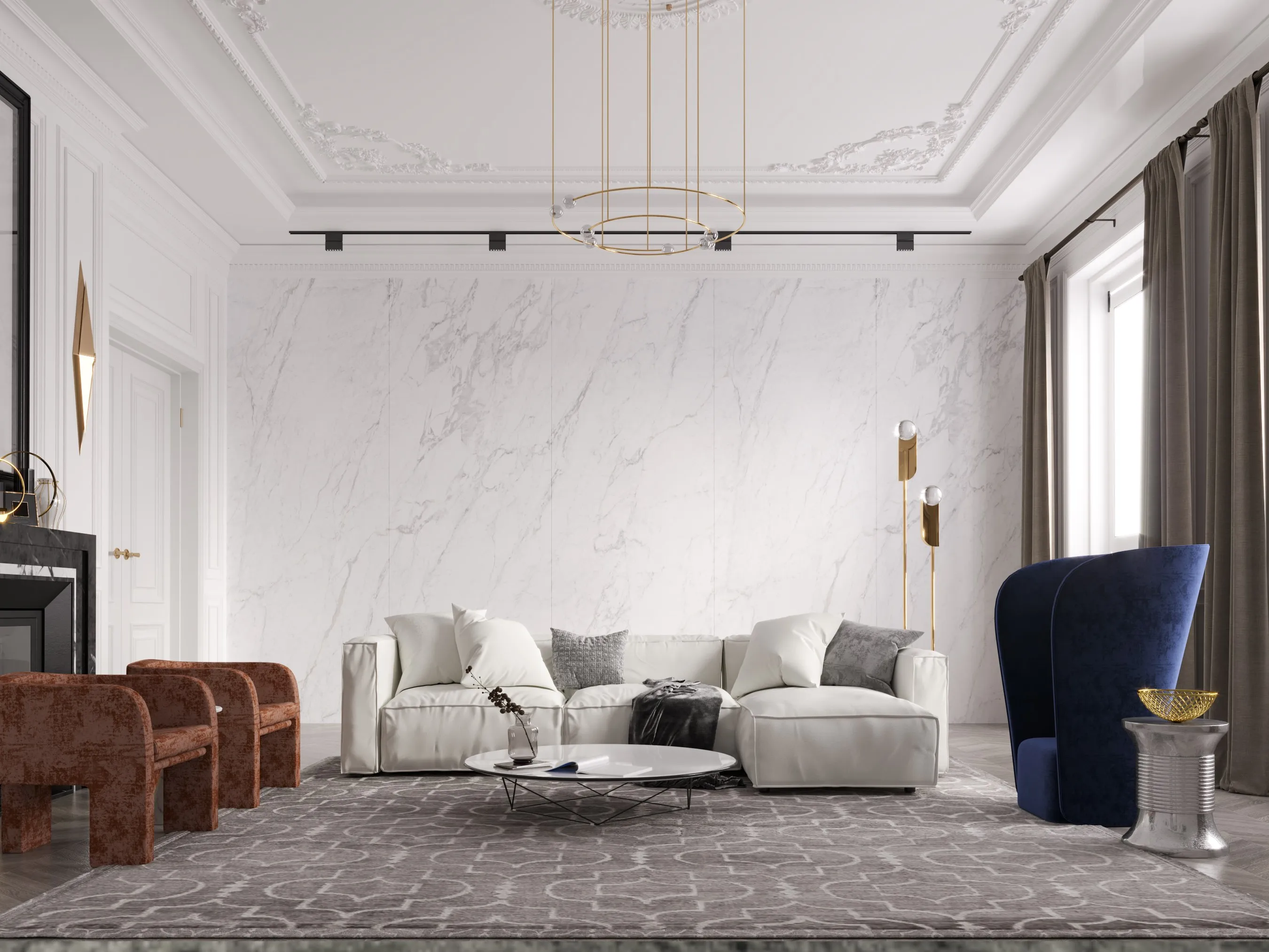 Snow White Statuario Marble-Look Sintered Stone