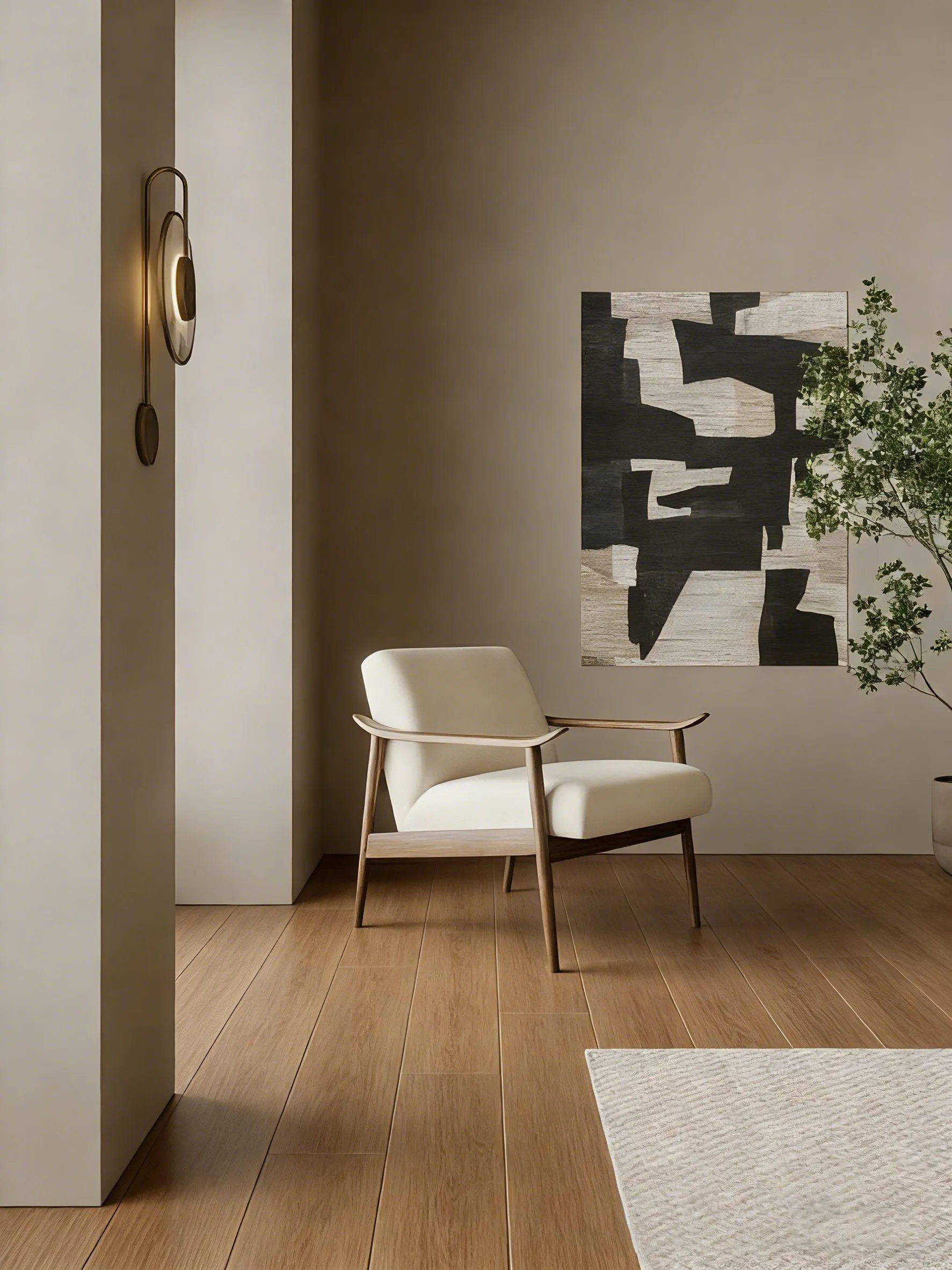 Caramel Brown Oak Wood-Look Porcelain Tile for Wall and Floor