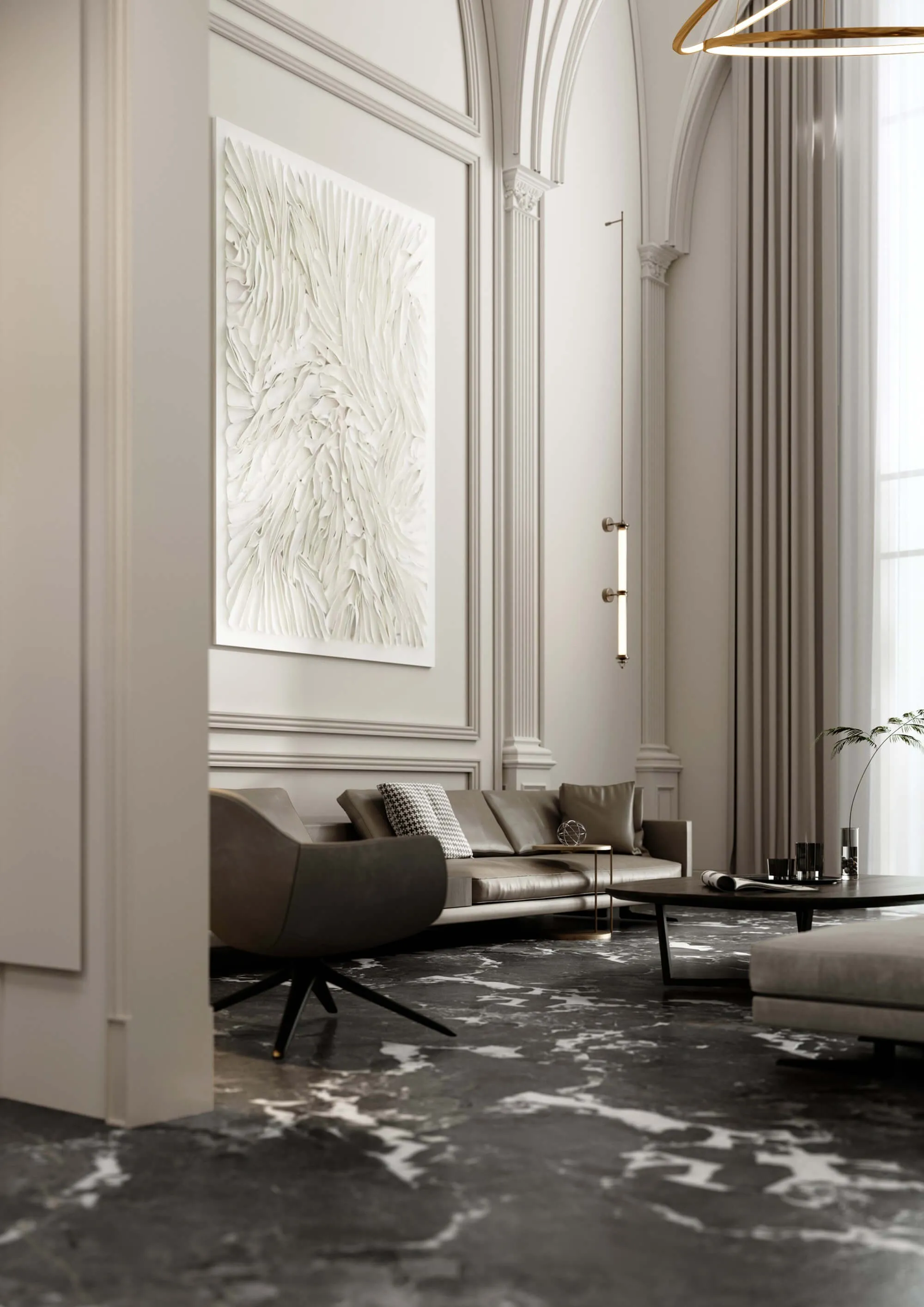 Warm Greige Sandstone-Look Porcelain Wall/Floor Tile