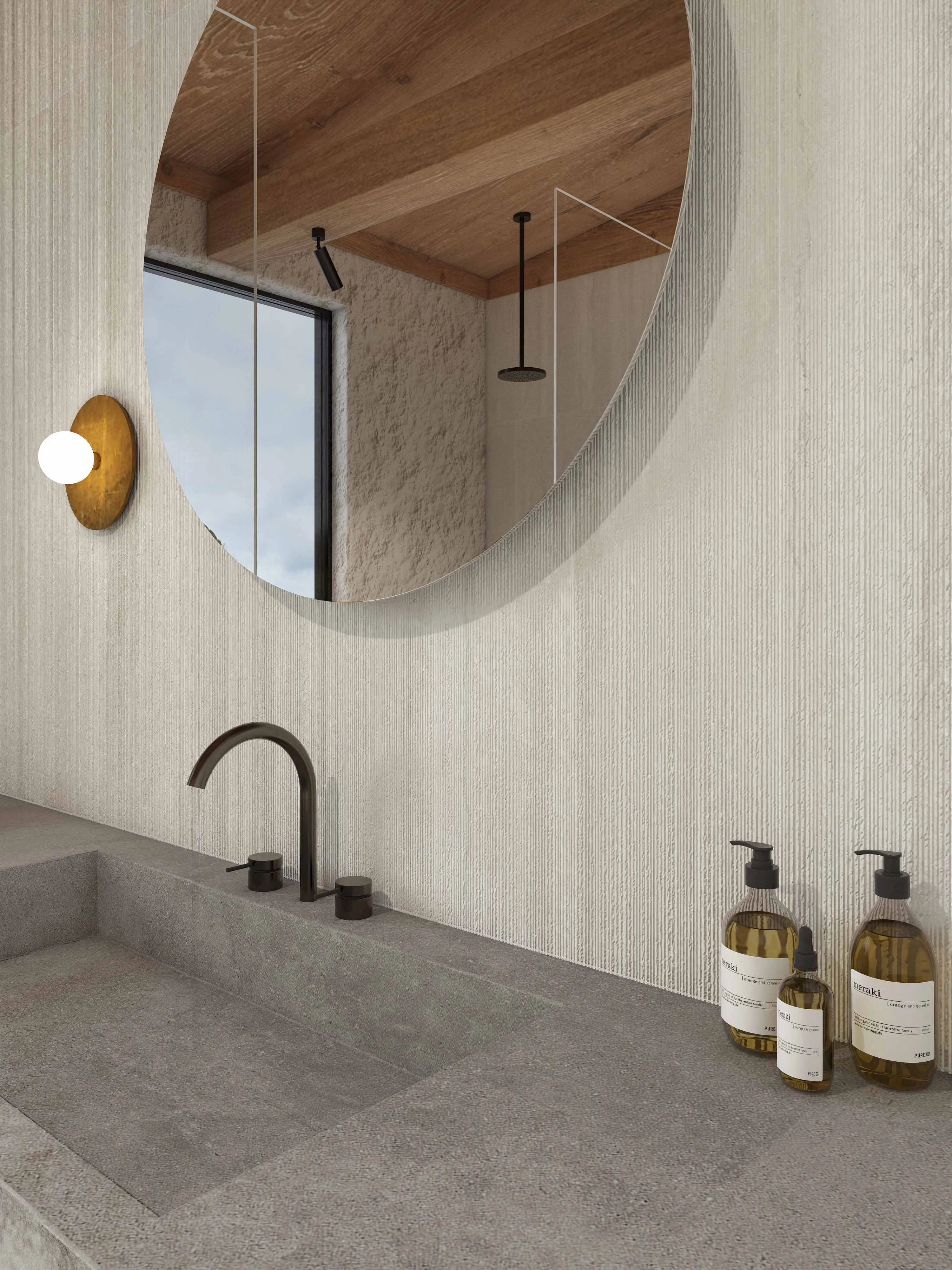 Ivory Travertine-Look Wall & Floor Porcelain Tile