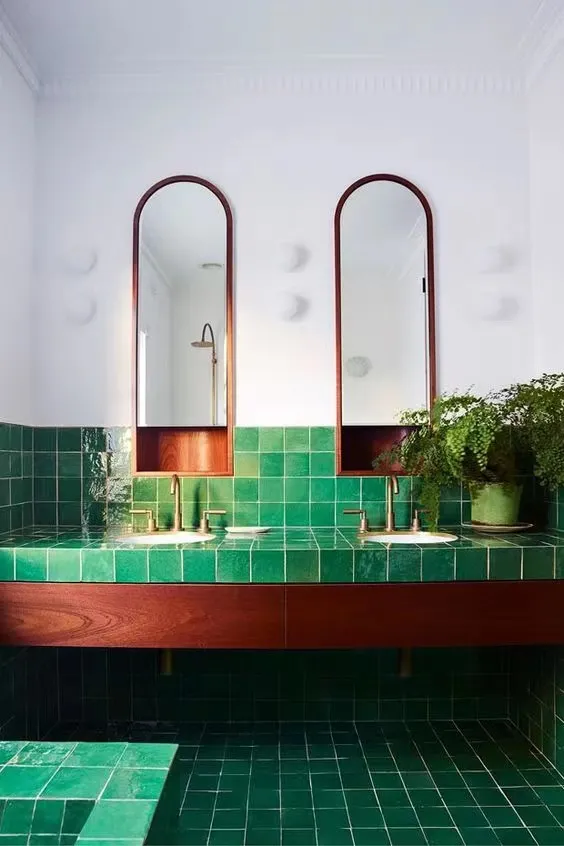 Emerald Green Handmade Look Decorative Tile for Wall