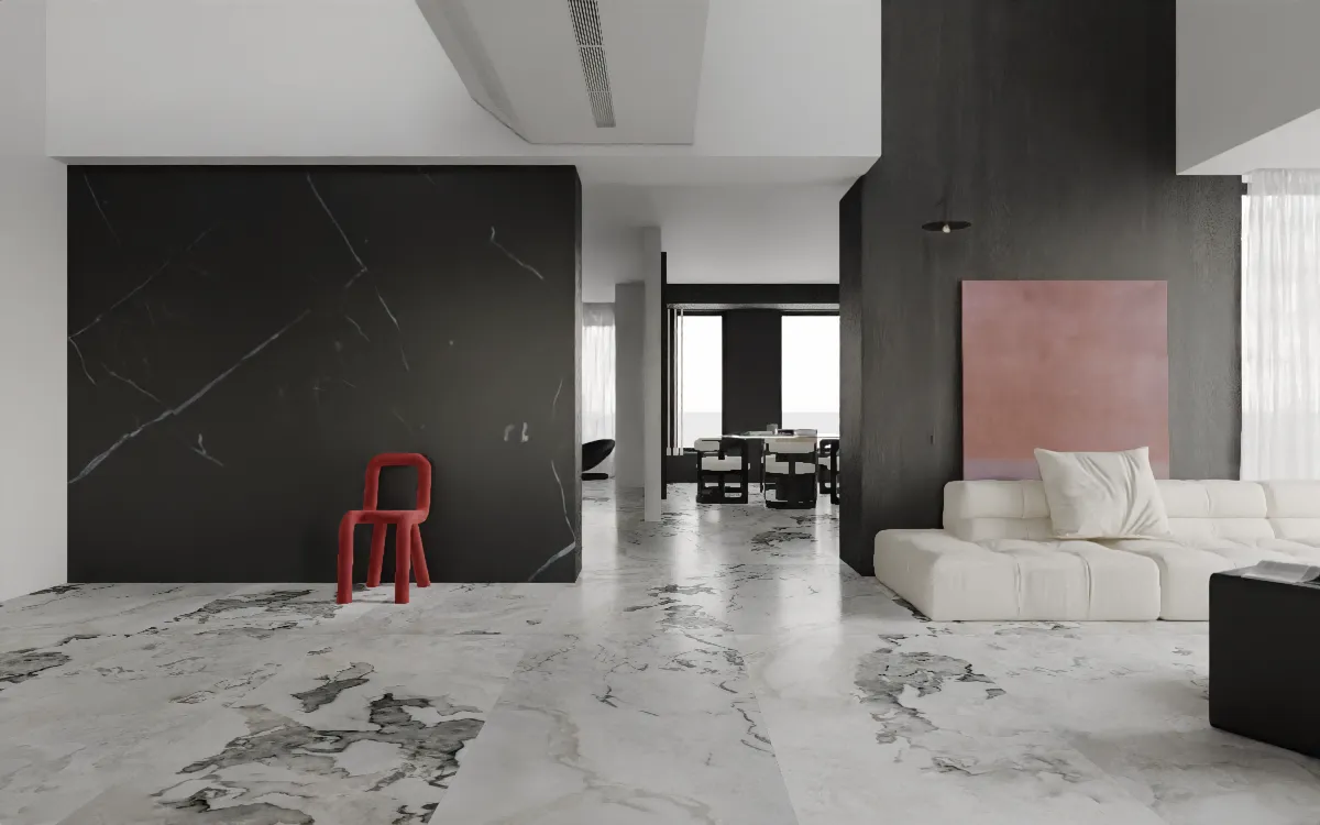 Pearl White & Mist Grey Onyx Marble-Look Porcelain Wall/Floor Tile