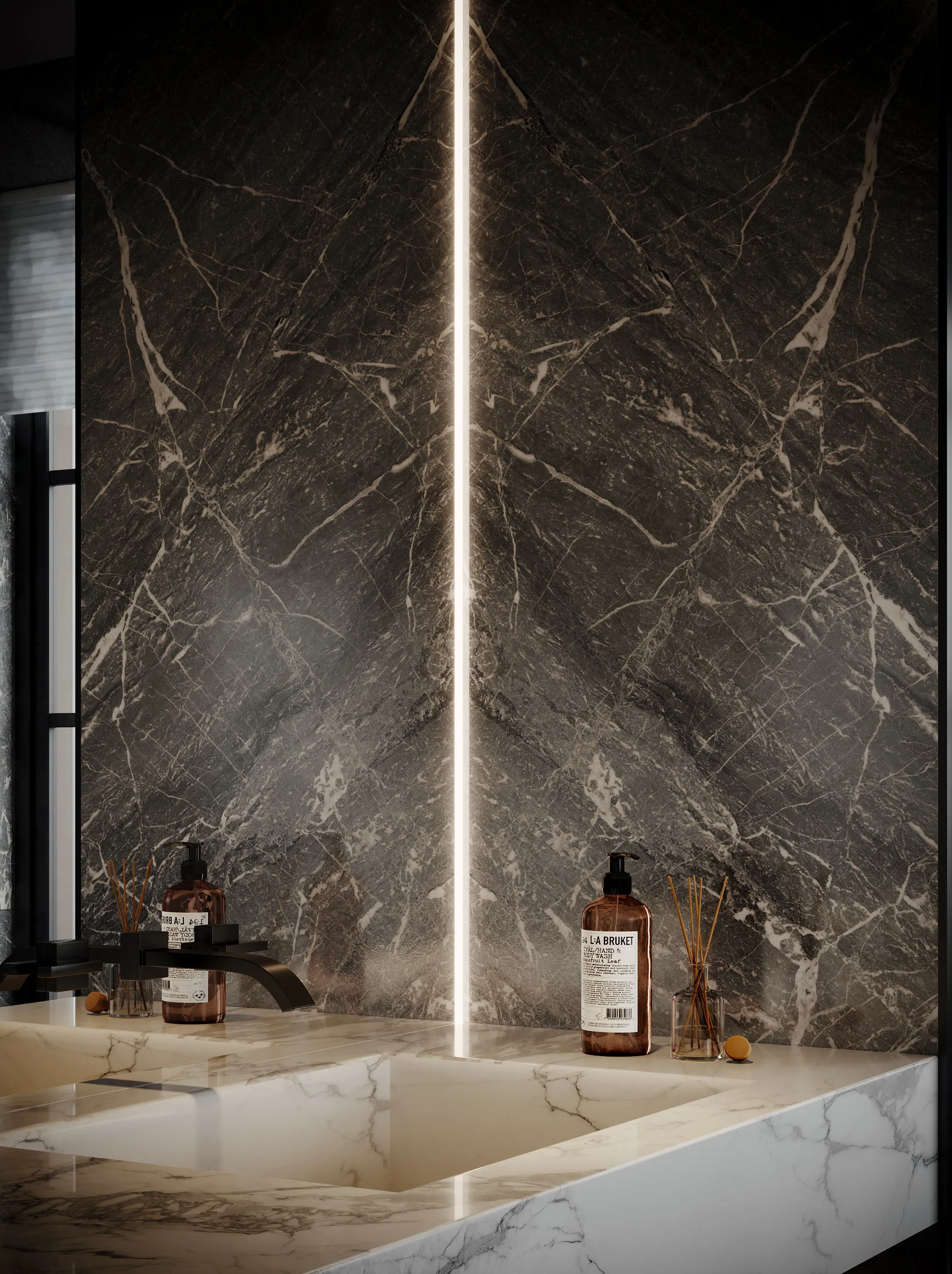 Charcoal Grey Sandstone-Look Porcelain Wall/Floor Tile
