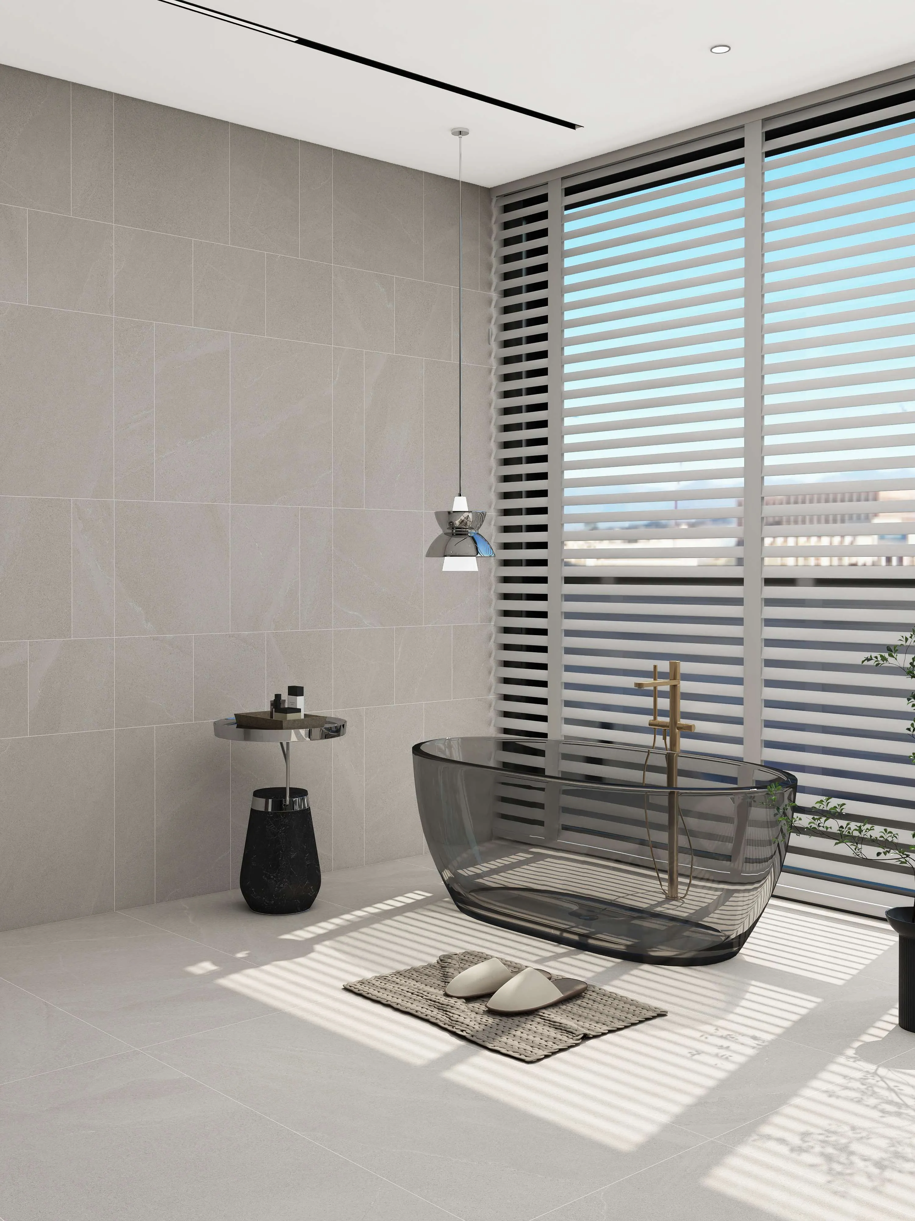 Light Greige Sandstone-Look Wall & Floor Porcelain Tile