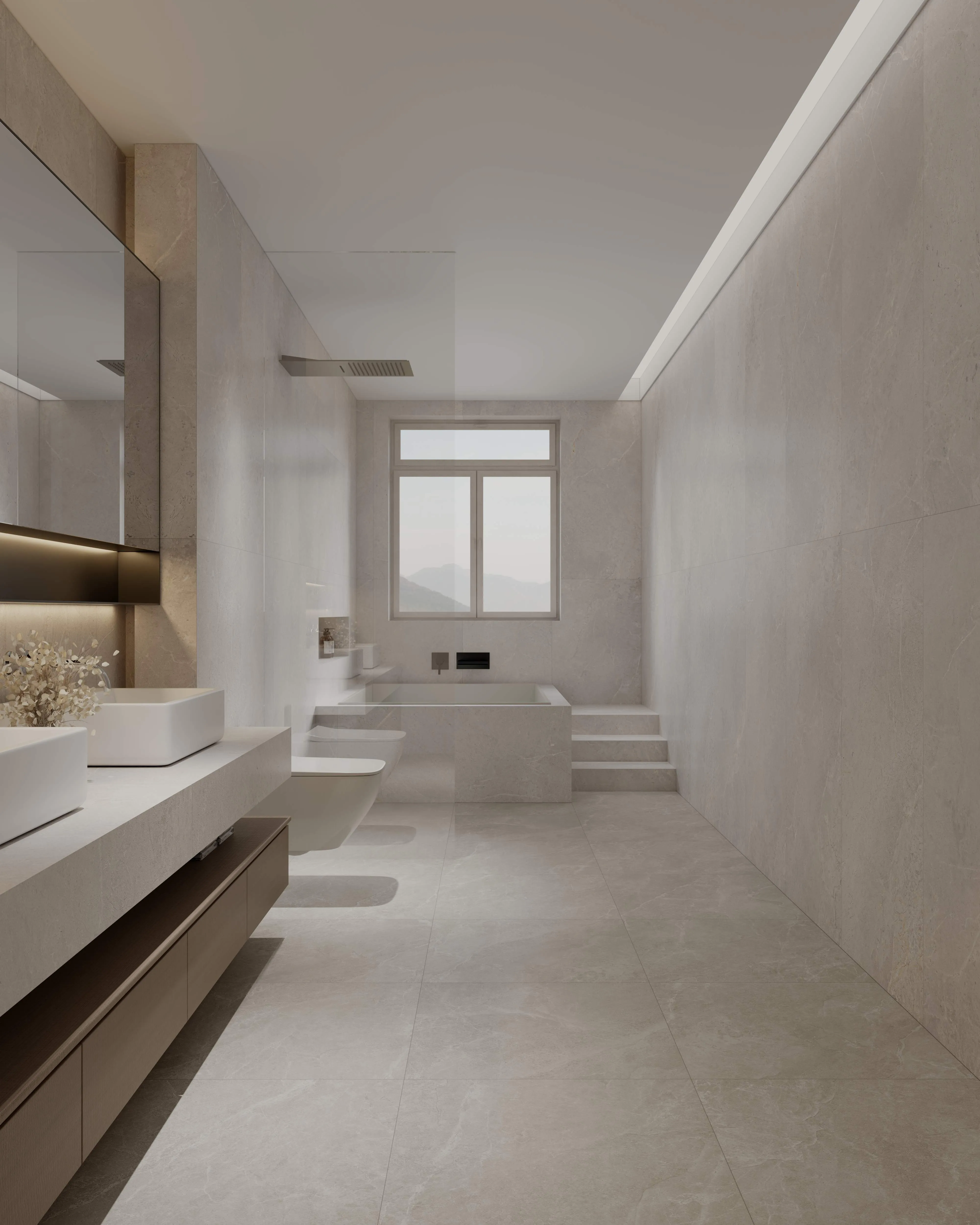 Light Grey Sandstone-Look Wall & Floor Porcelain Tile