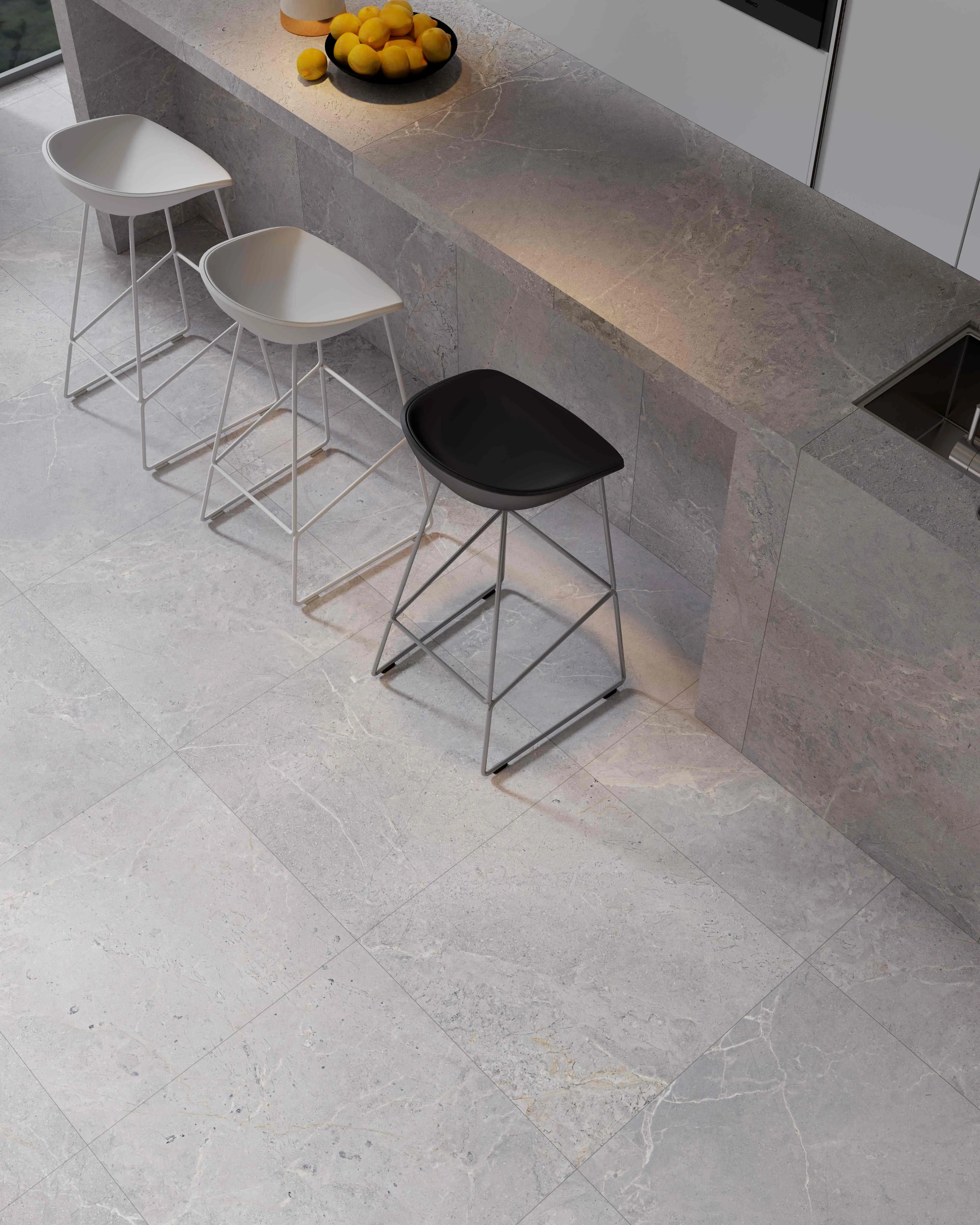 Light Greige Tundra Marble-Look Wall & Floor Porcelain Tile
