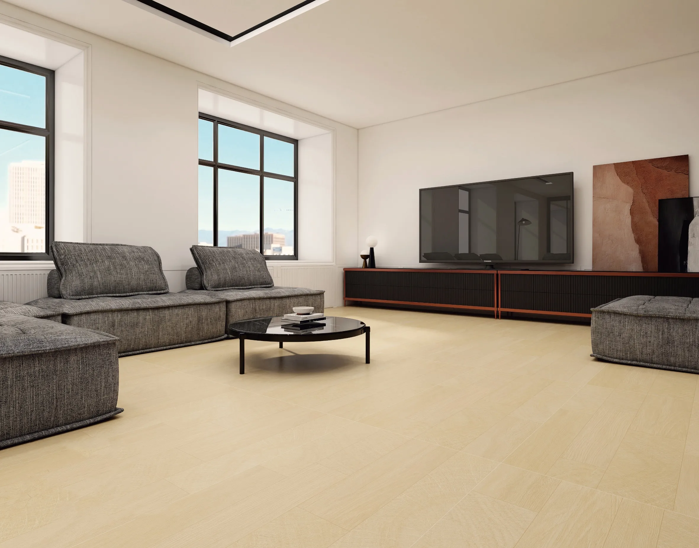 Warm Golden Oak Chevron Wood-Look Wall & Floor Porcelain Tile