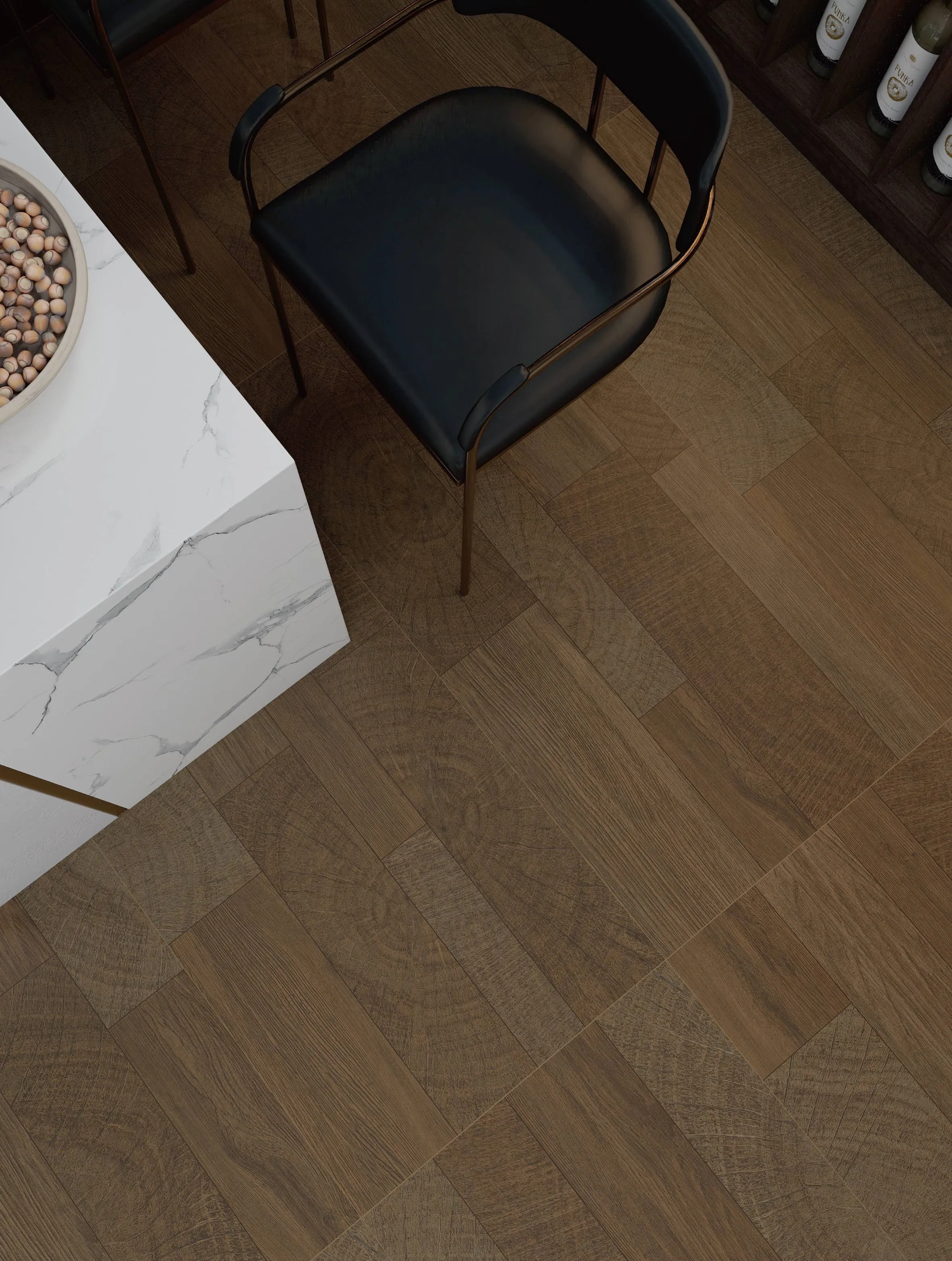 Natural Beige Oak Parquet Wood-Look Wall & Floor Porcelain Tile