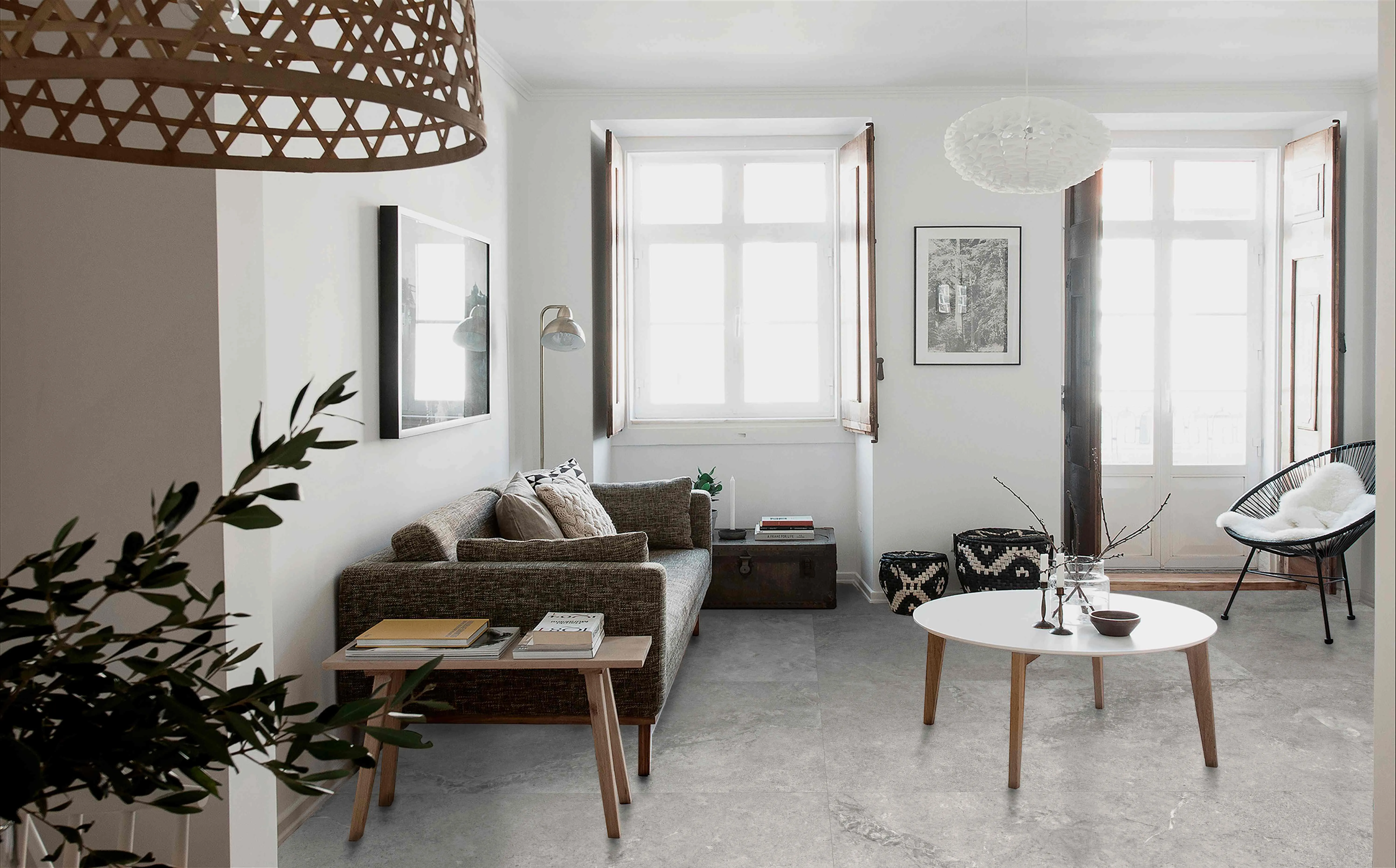 Silver Greige Sandstone-Look Porcelain Wall/Floor Tile