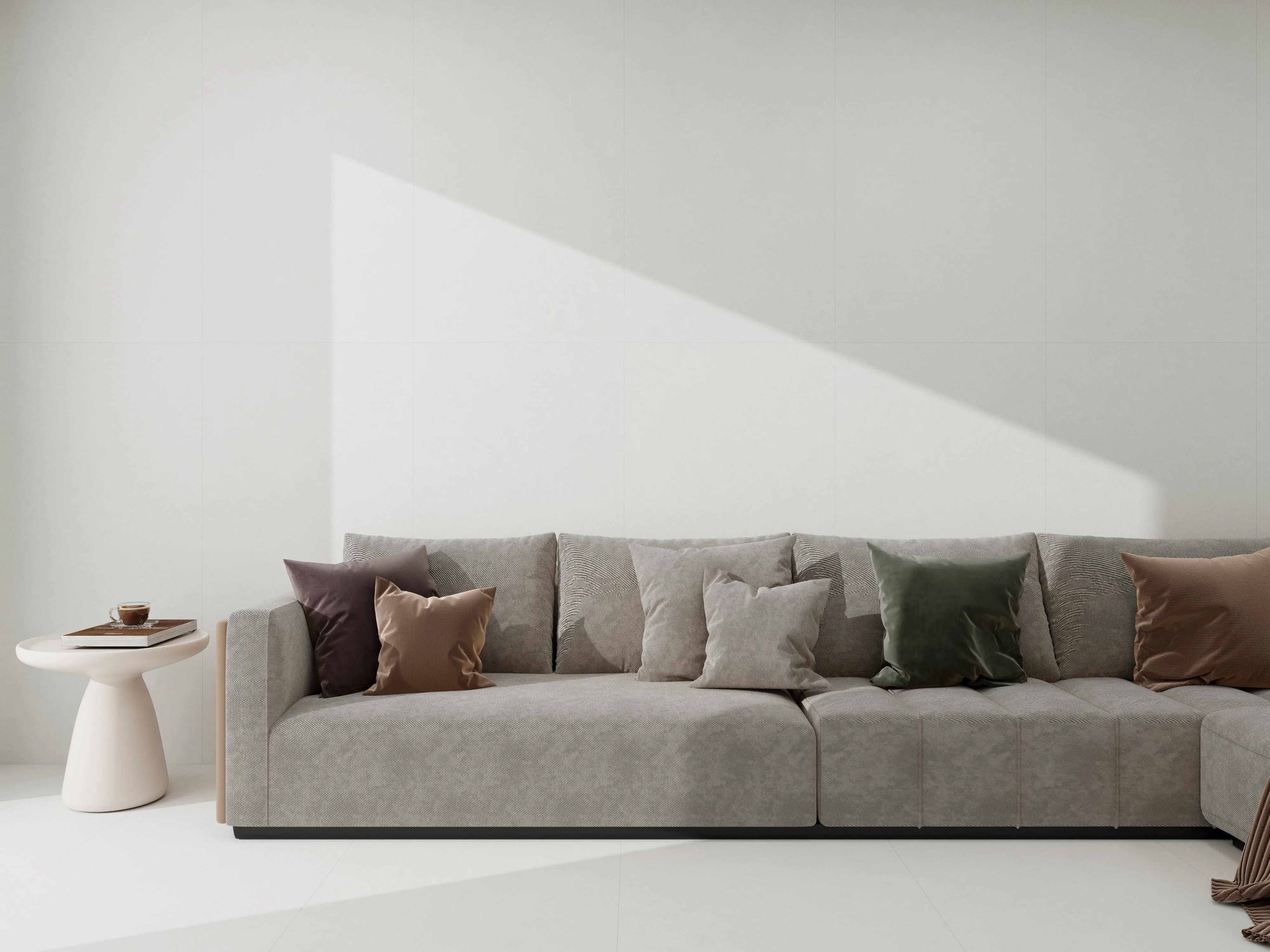 Light Pearl Grey Limestone-Inspired Cement-Look Porcelain Wall/Floor Tile