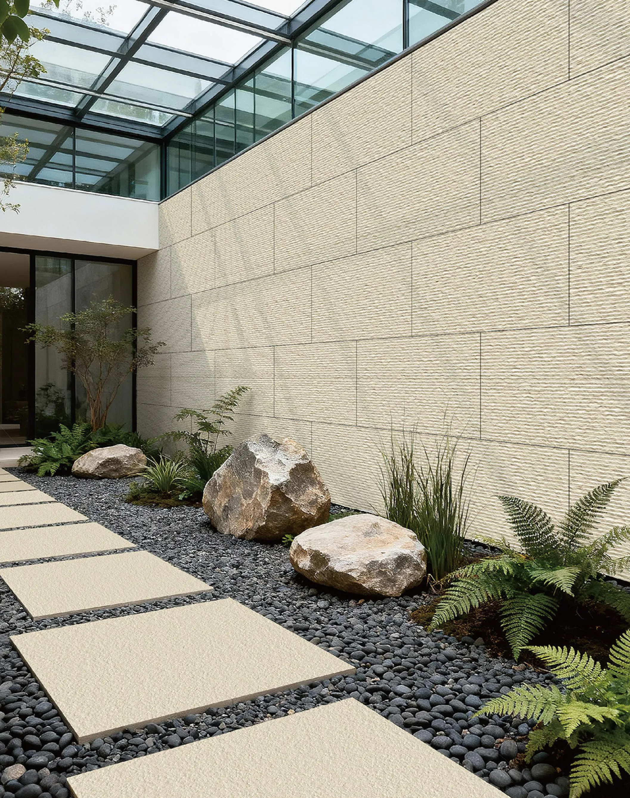 Sand Beige Limestone Stone-Look Outdoor Porcelain Pavers for Wall and Floor
