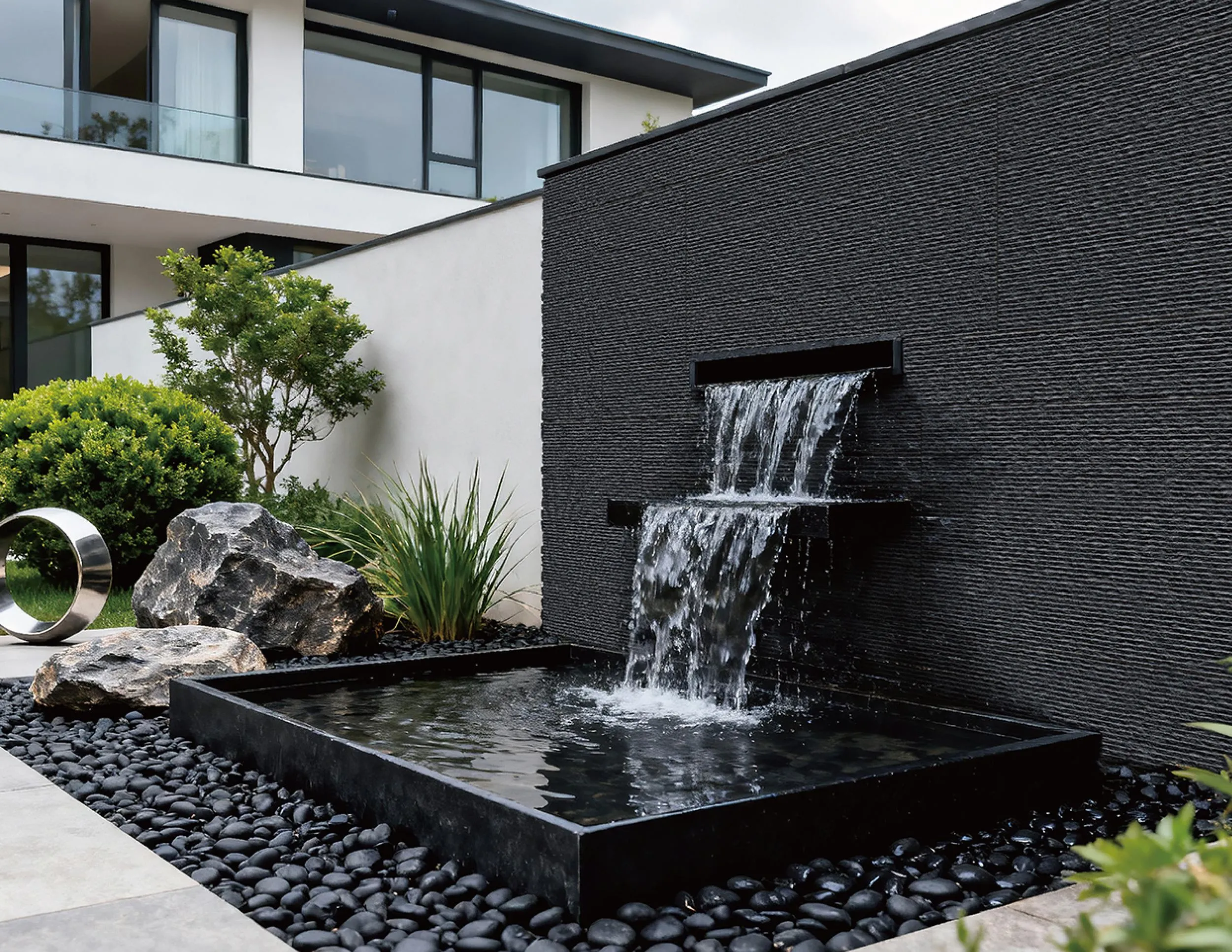 Charcoal Black Slate Stone-Look Outdoor Porcelain Pavers for Wall and Floorr