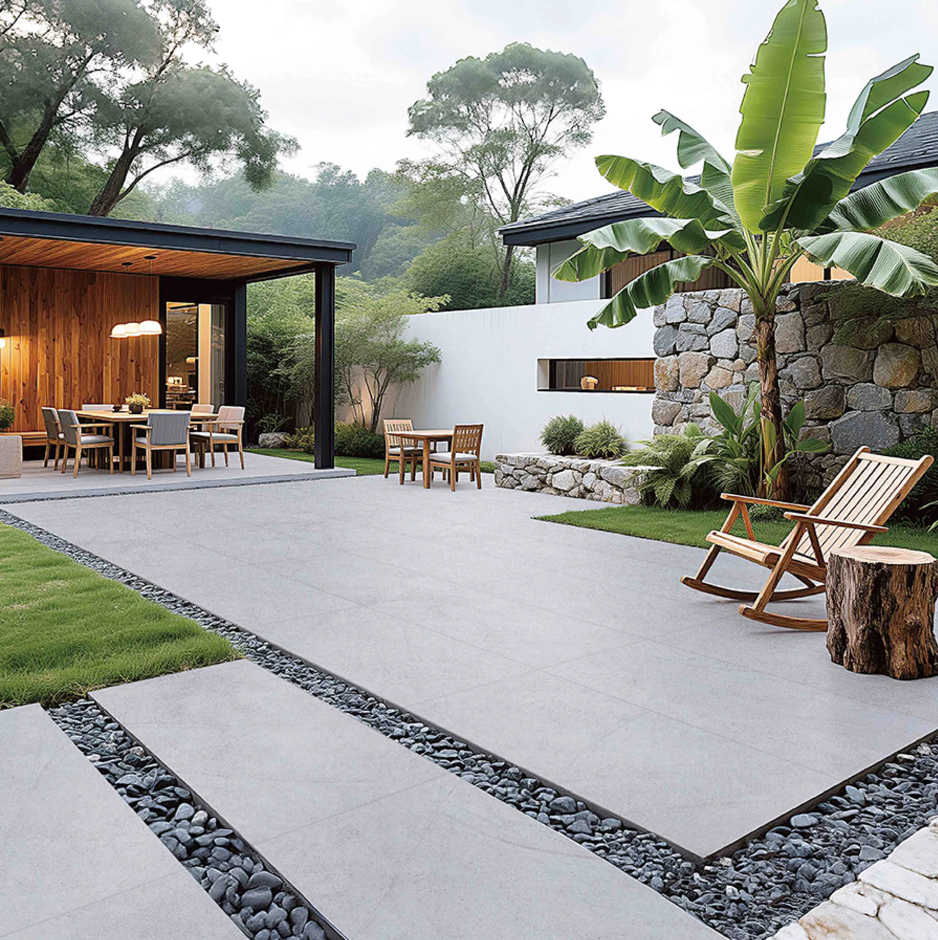 Light Grey Sandstone Stone-Look Outdoor Porcelain Pavers for Wall and Floor