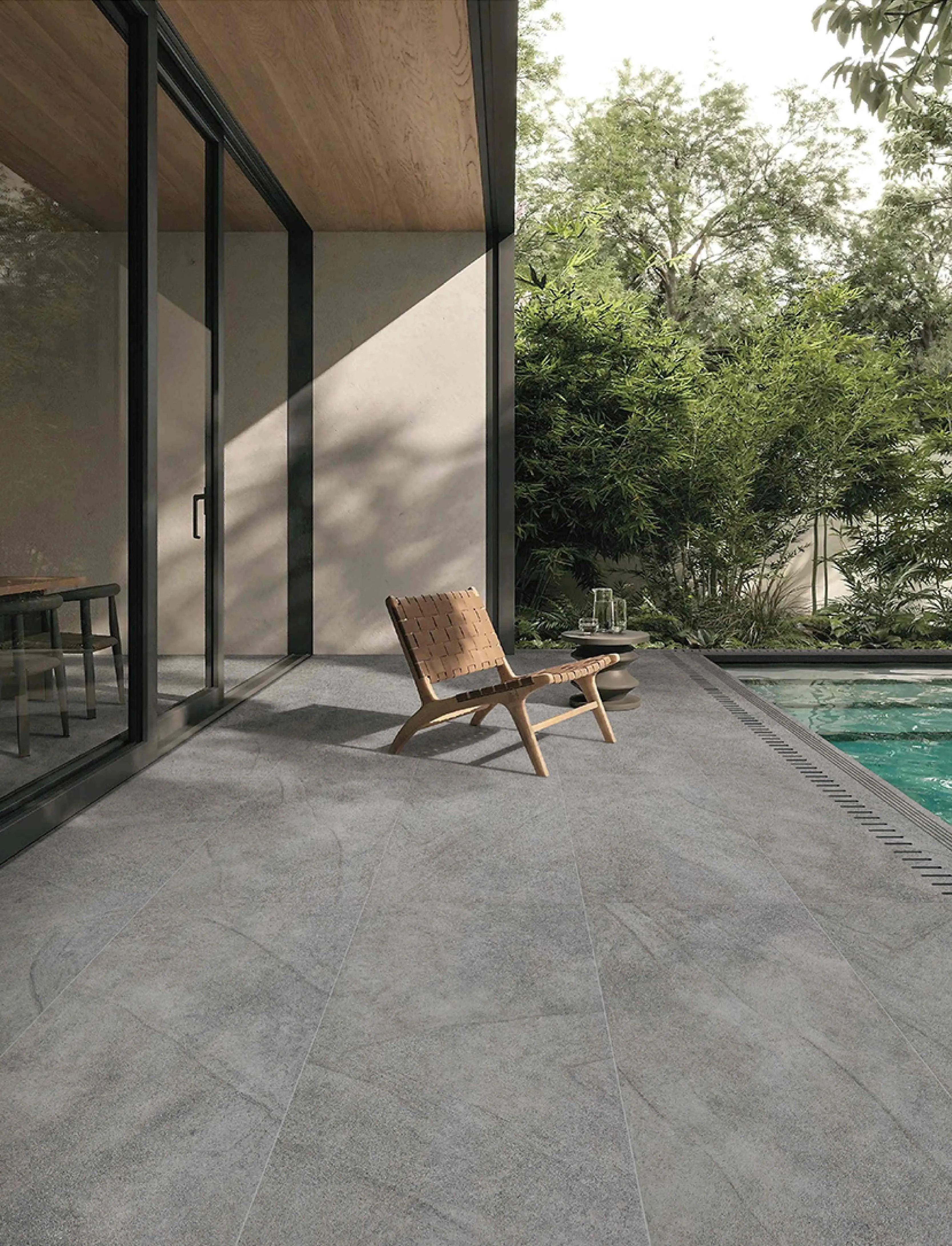 Ash Grey Sandstone-Look Outdoor Porcelain Pavers for Wall and Floor