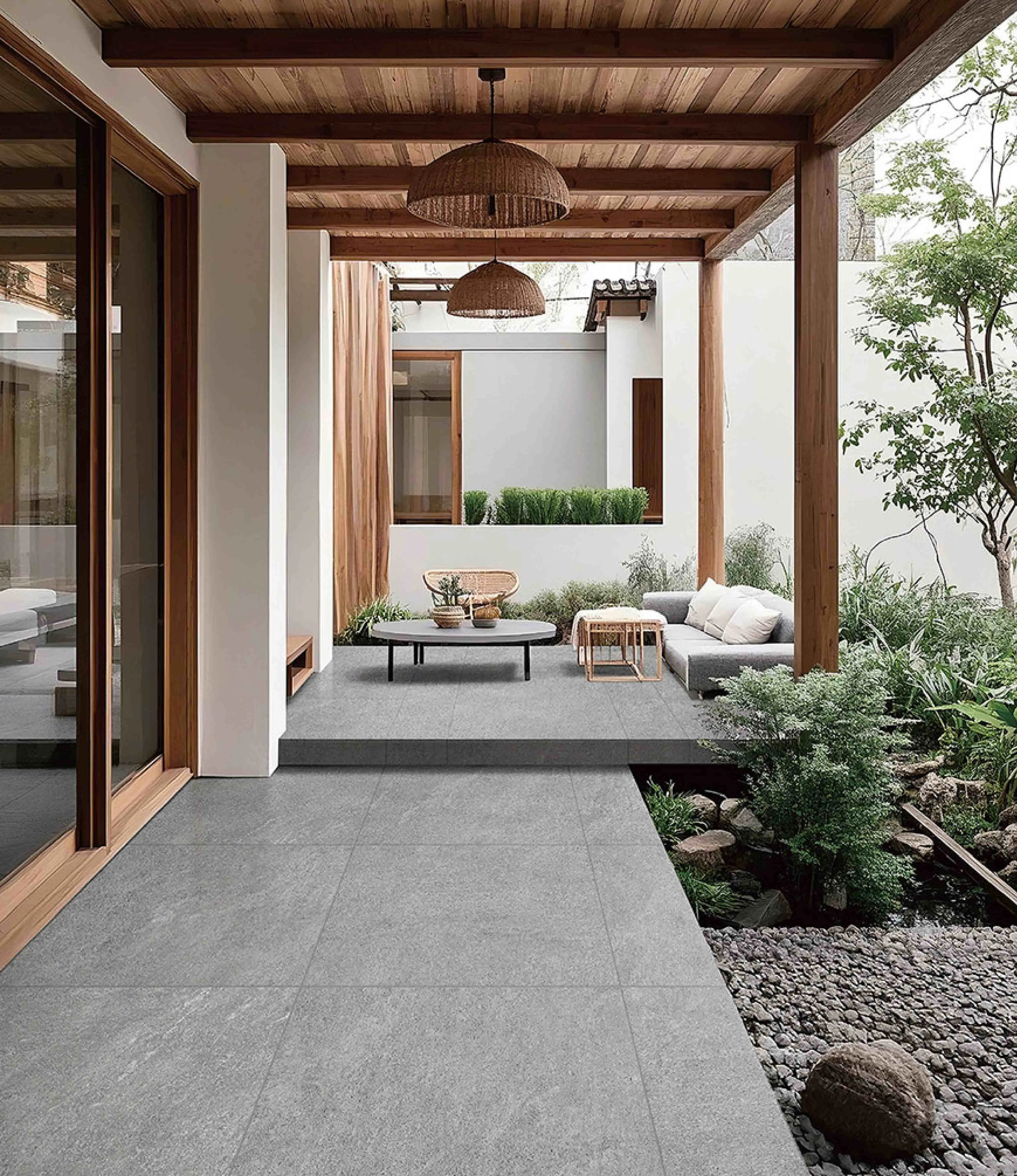 Silver Grey Limestone Stone-Look Outdoor Porcelain Pavers for Wall and Floor