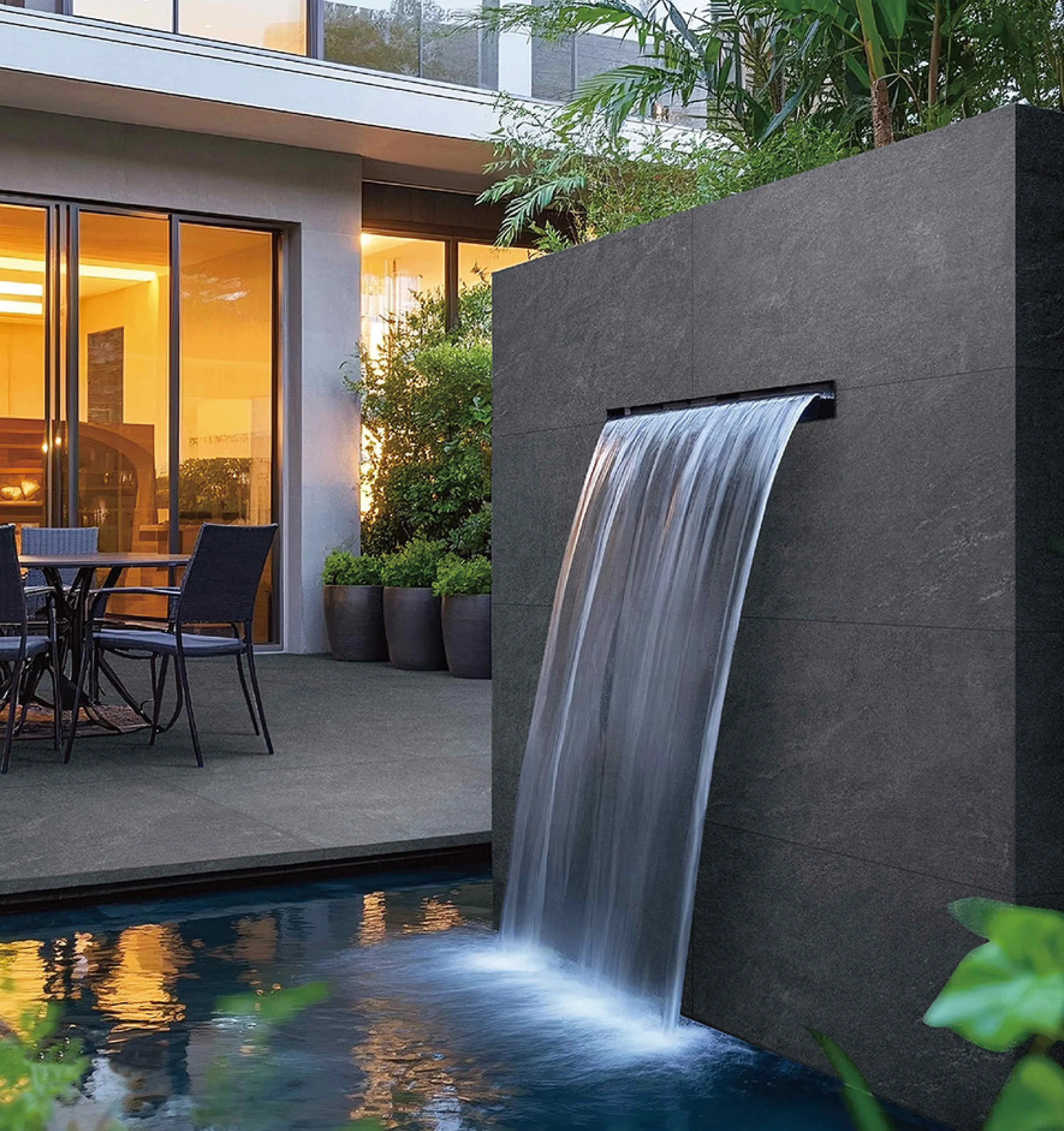 Graphite Grey Basalt Stone-Look Outdoor Porcelain Pavers for Wall and Floor