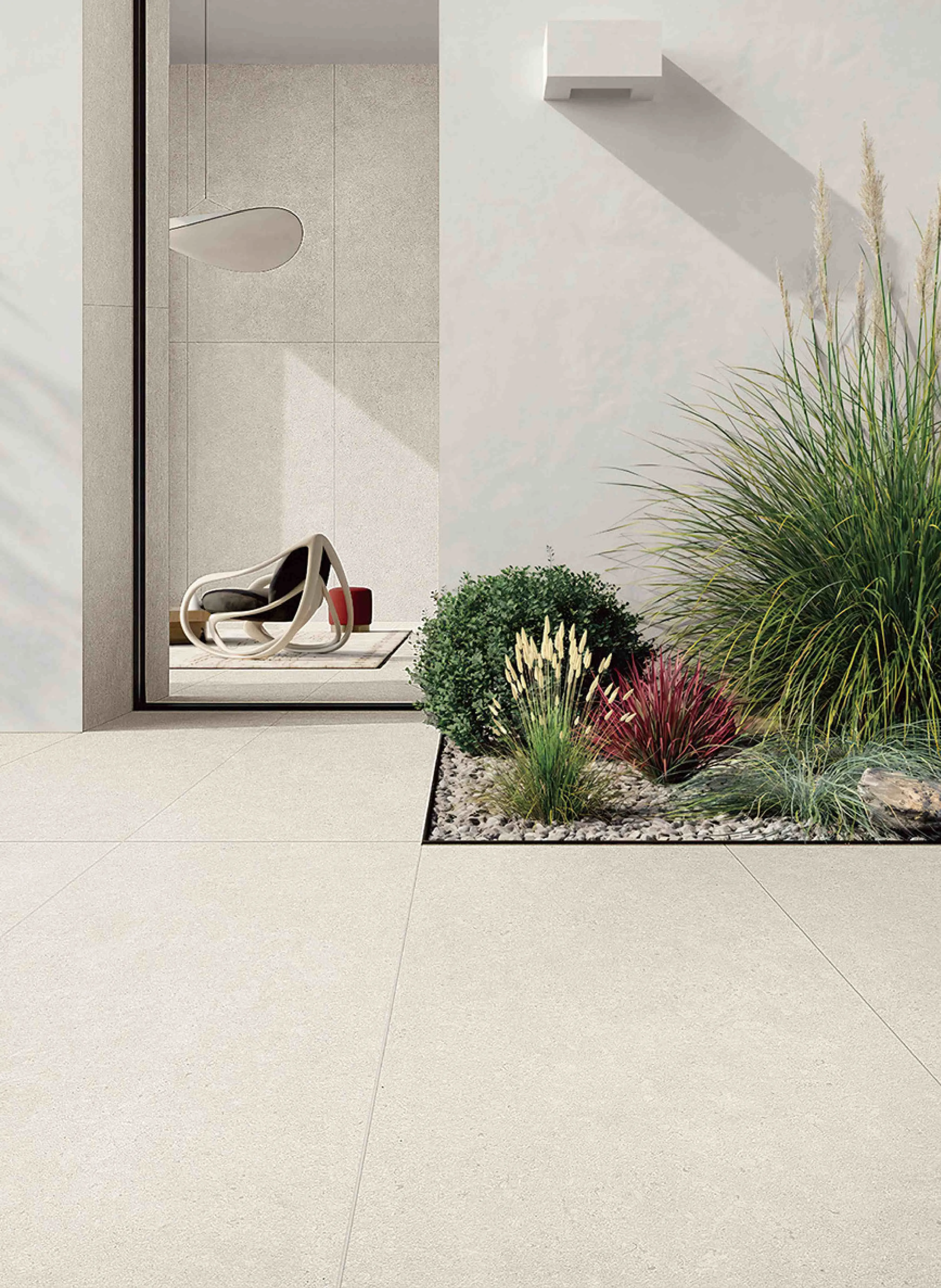 Warm Ivory Limestone Stone-Look Outdoor Porcelain Pavers for Wall and Floor