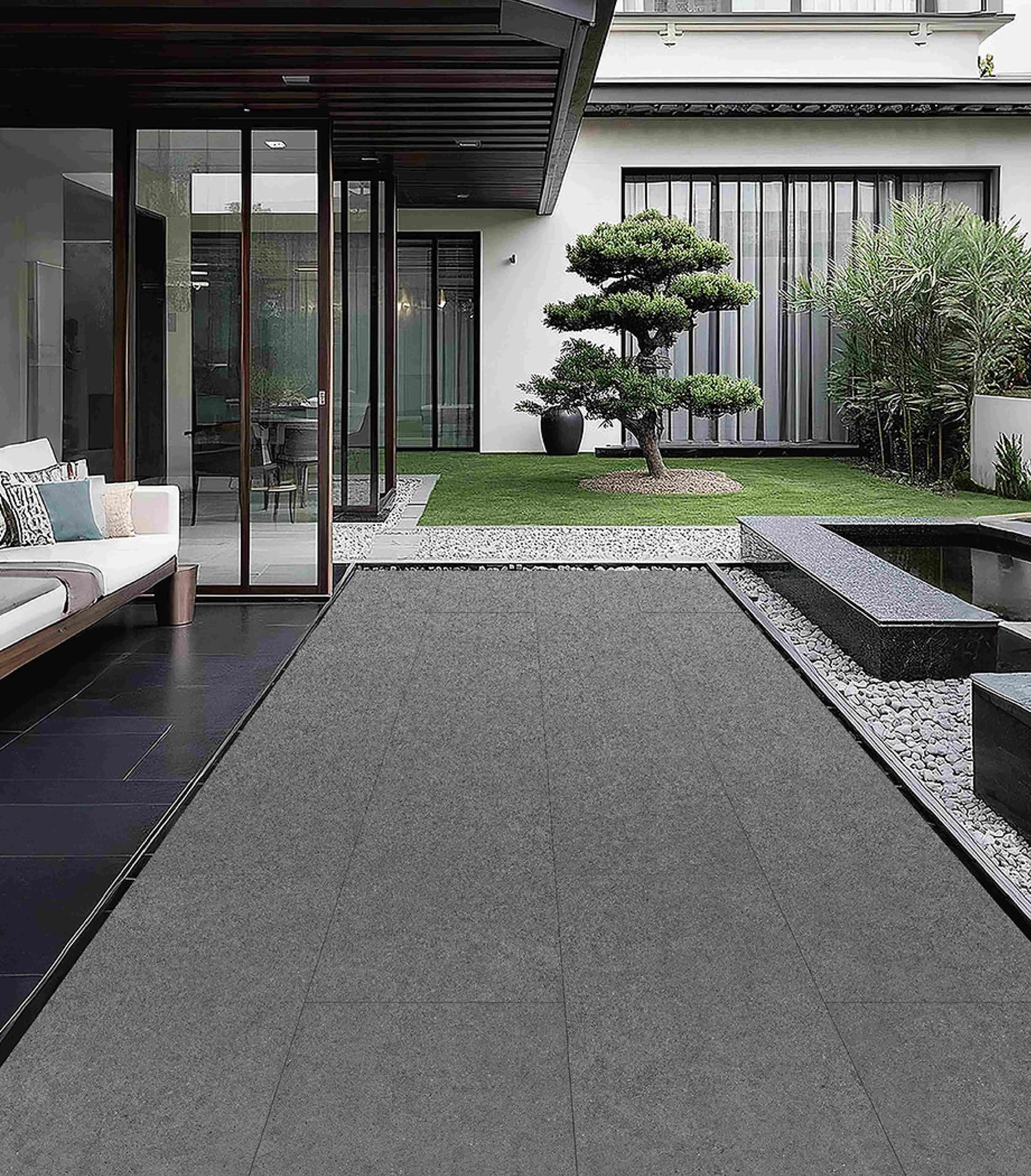 Light Silver Grey Fossil Limestone Stone-Look Outdoor Porcelain Pavers for Wall and Floor