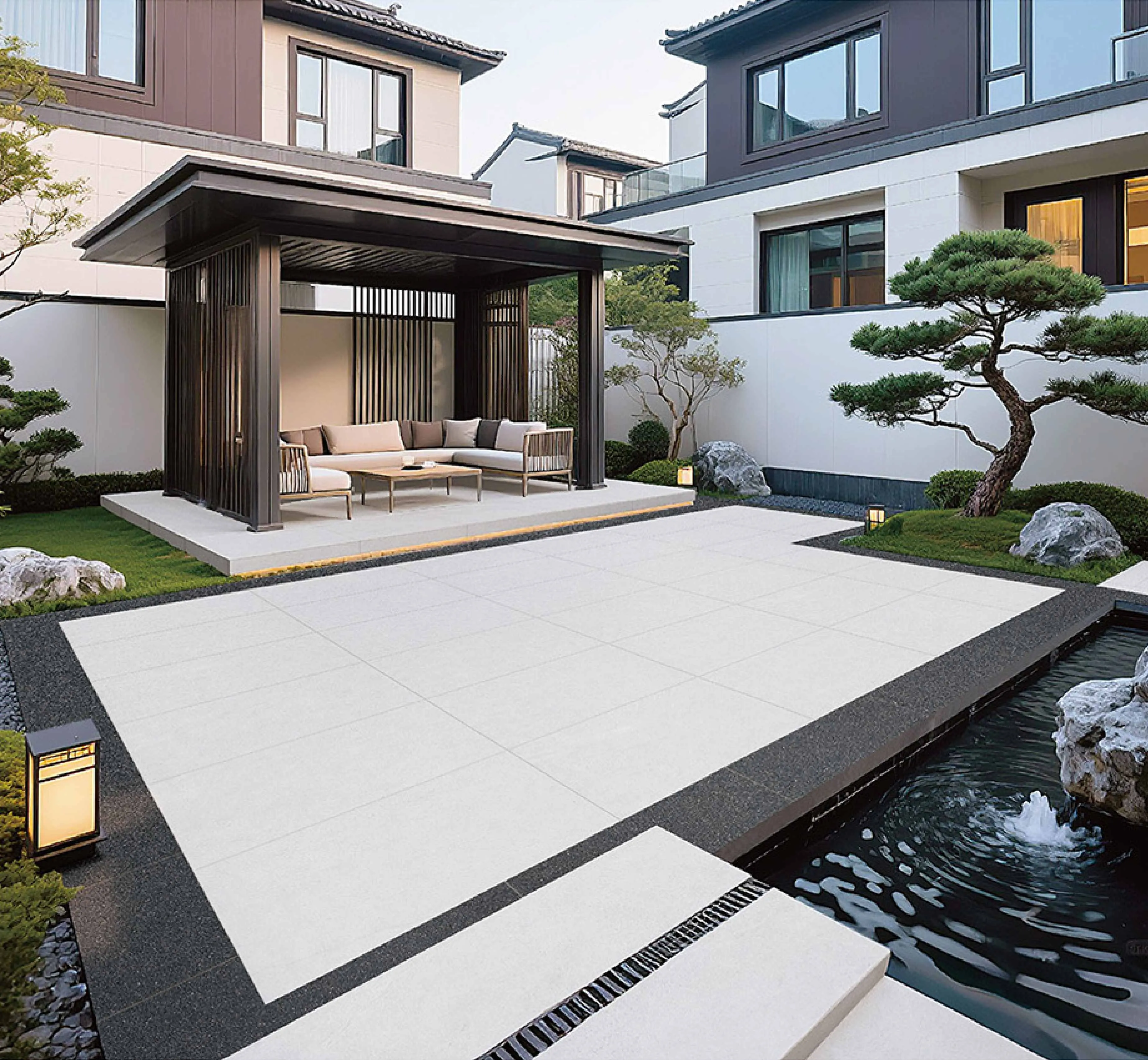 Snow Mist White Limestone Stone-Look Outdoor Porcelain Pavers for Wall and Floor