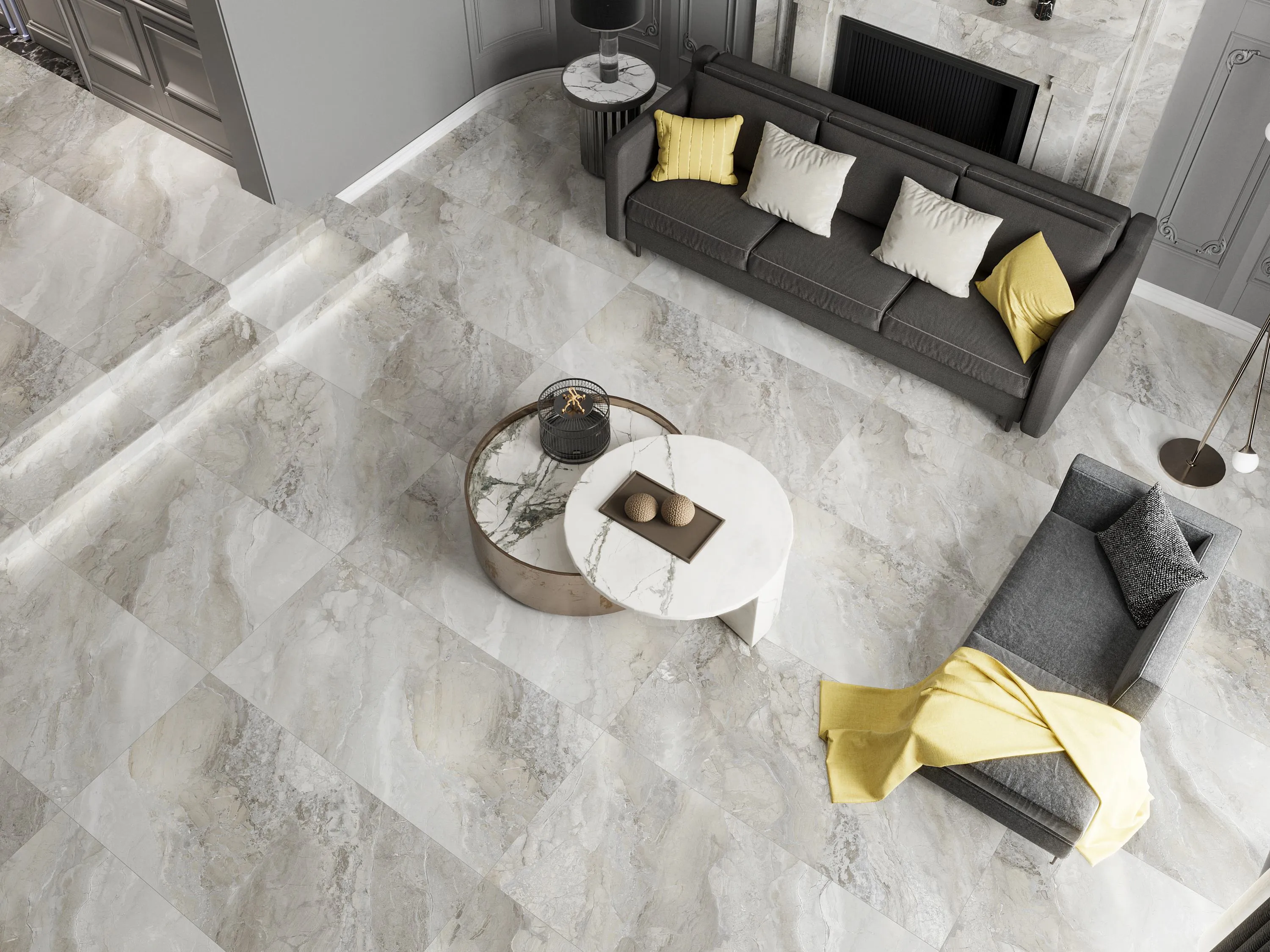 Warm Greige Breccia Sandstone-Look Wall & Floor Porcelain Tile
