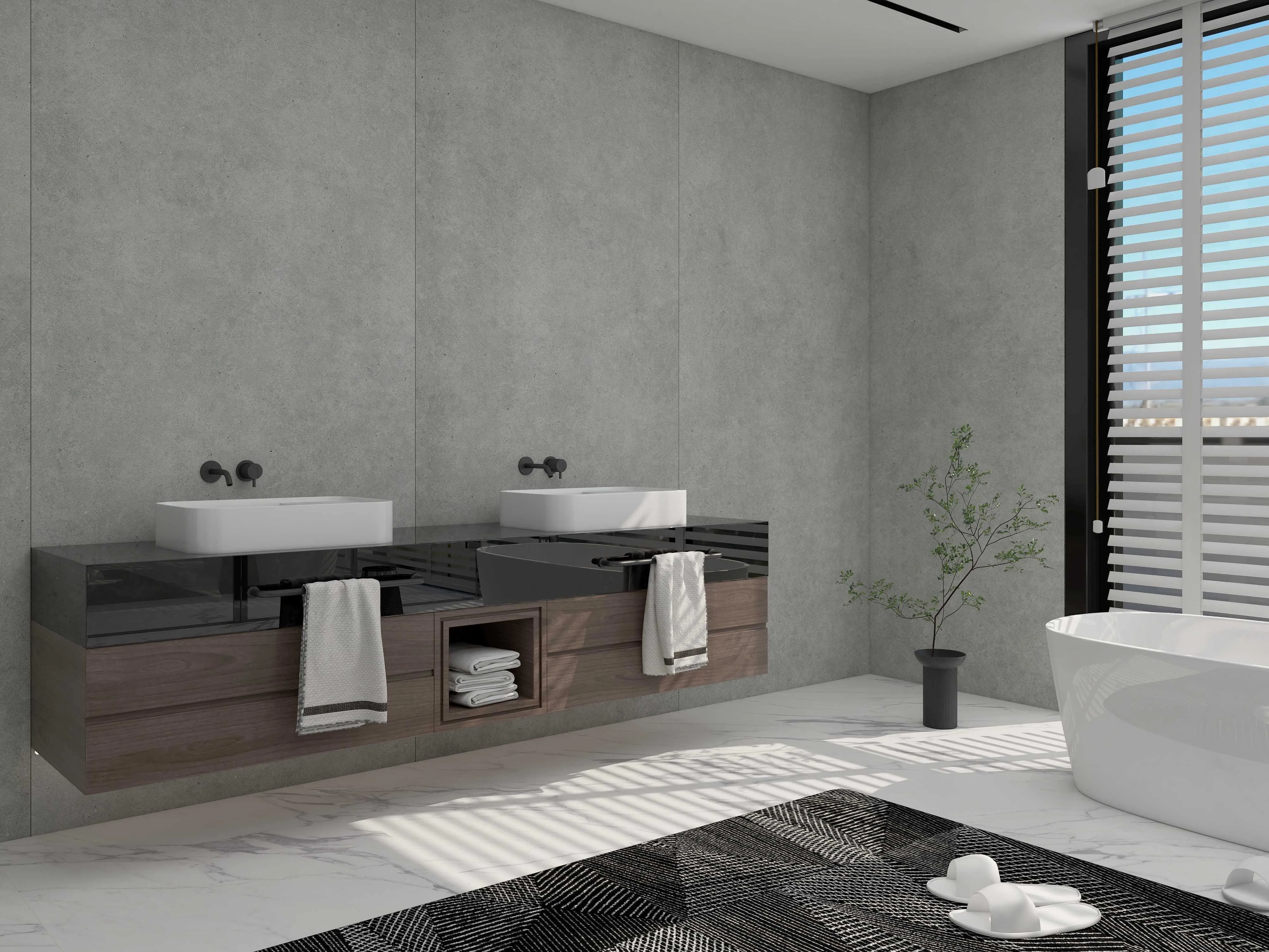 Light Grey Cement-Look Sintered Stone