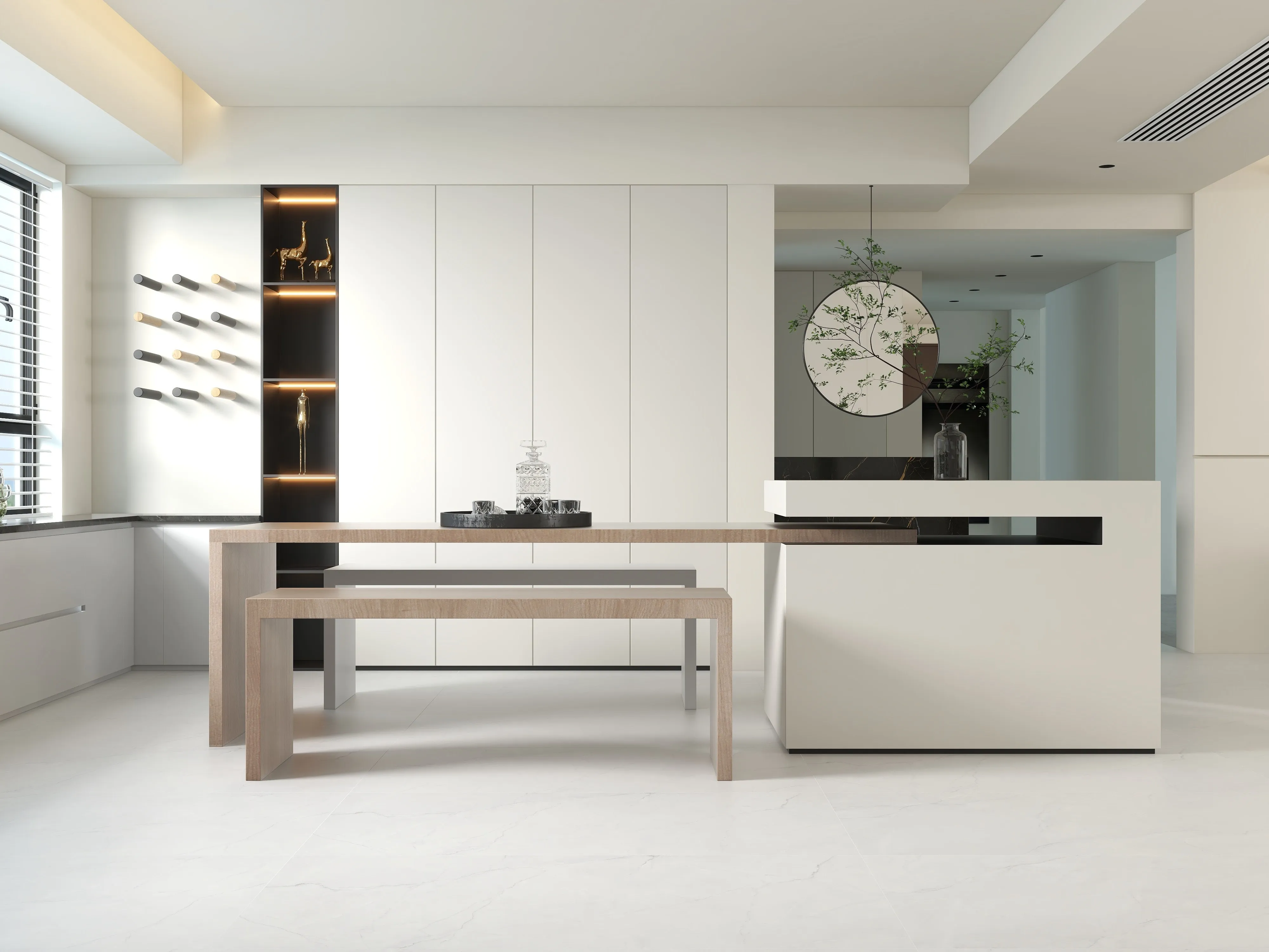 Soft White Carrara Marble-Look Porcelain Wall/Floor Tile