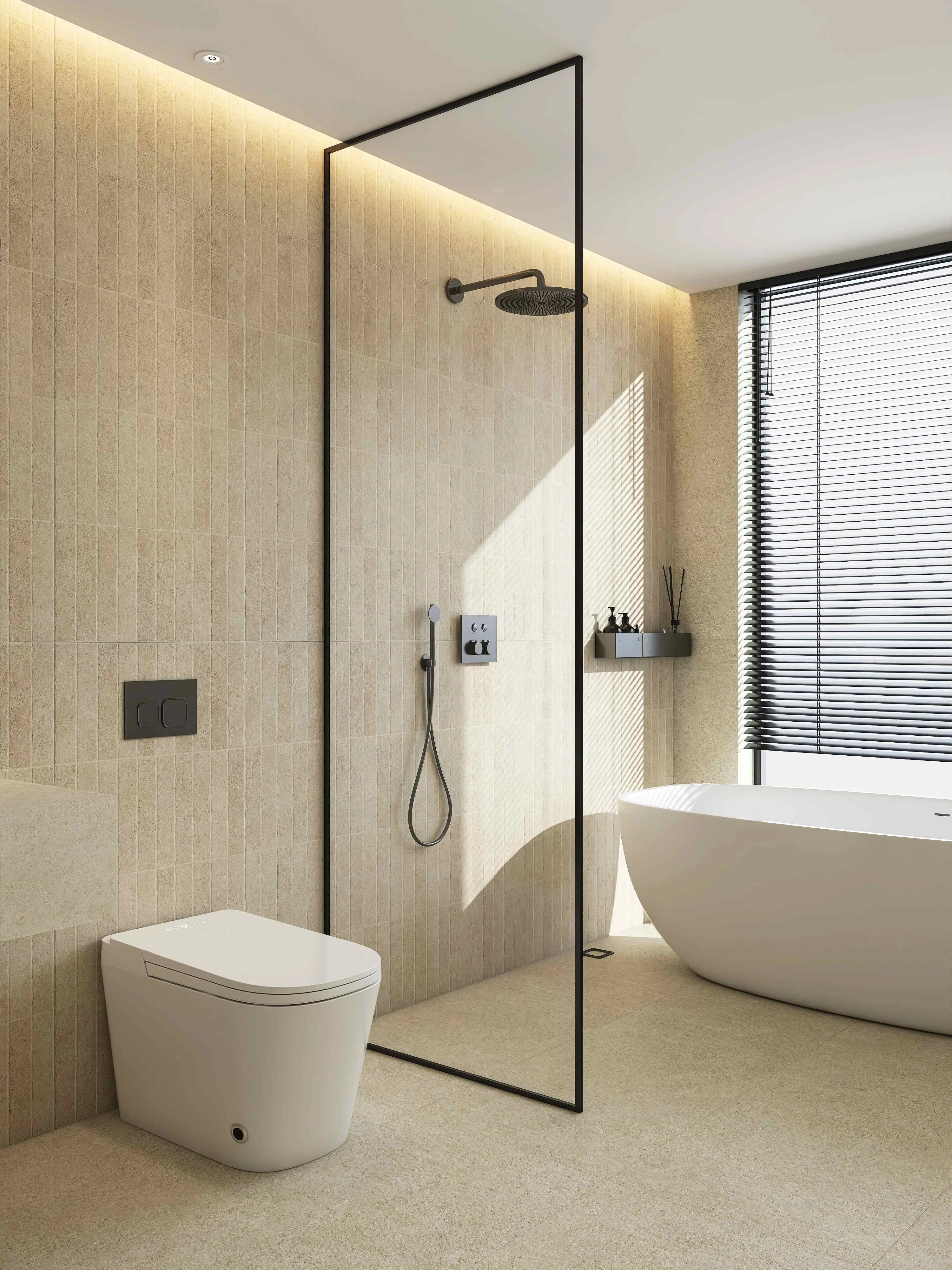 Light Warm Beige Limestone Cement-Look Porcelain Wall/Floor Tile