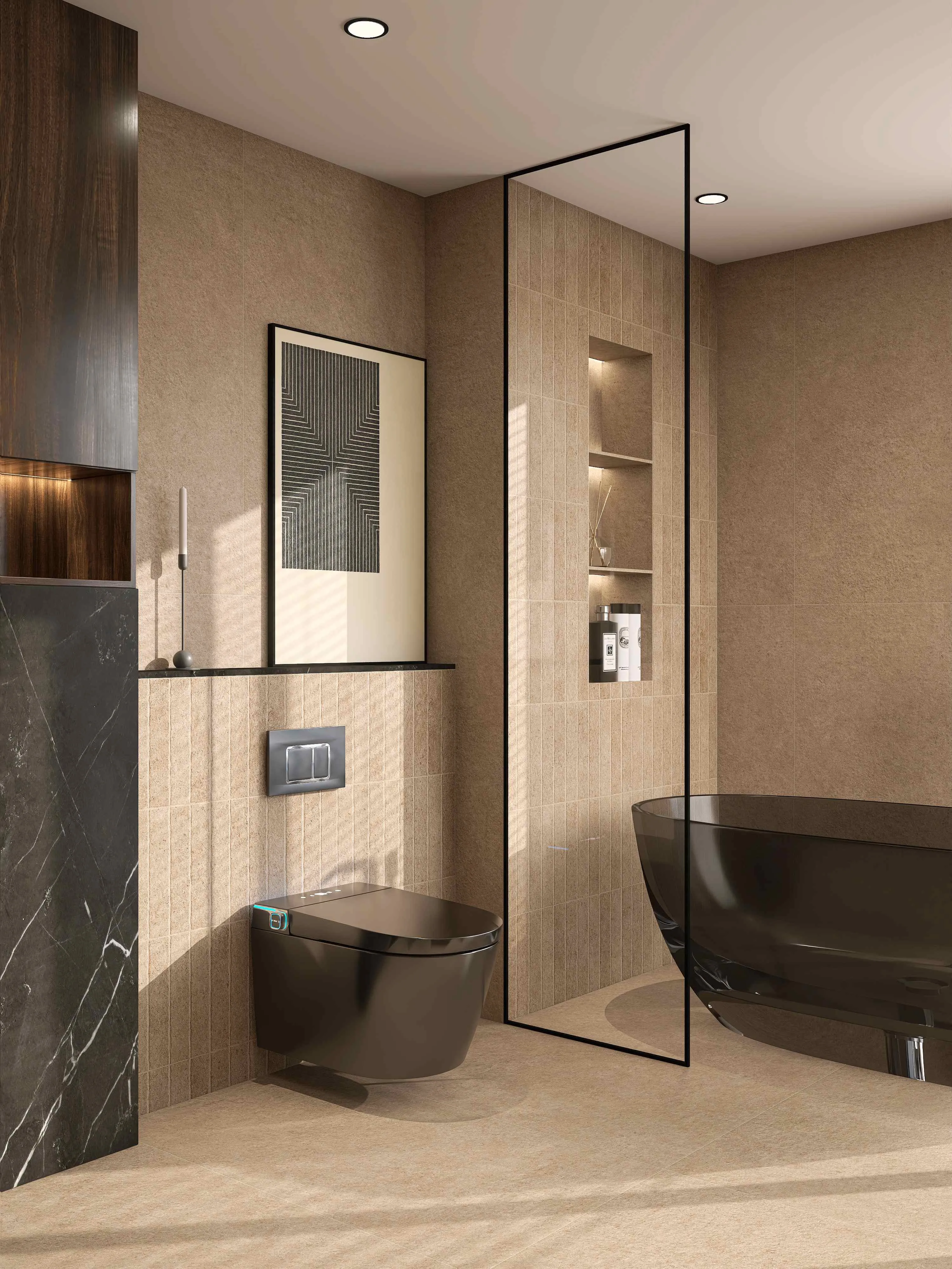 Dusty Rose Taupe Sandstone Cement-Look Porcelain Wall/Floor Tile