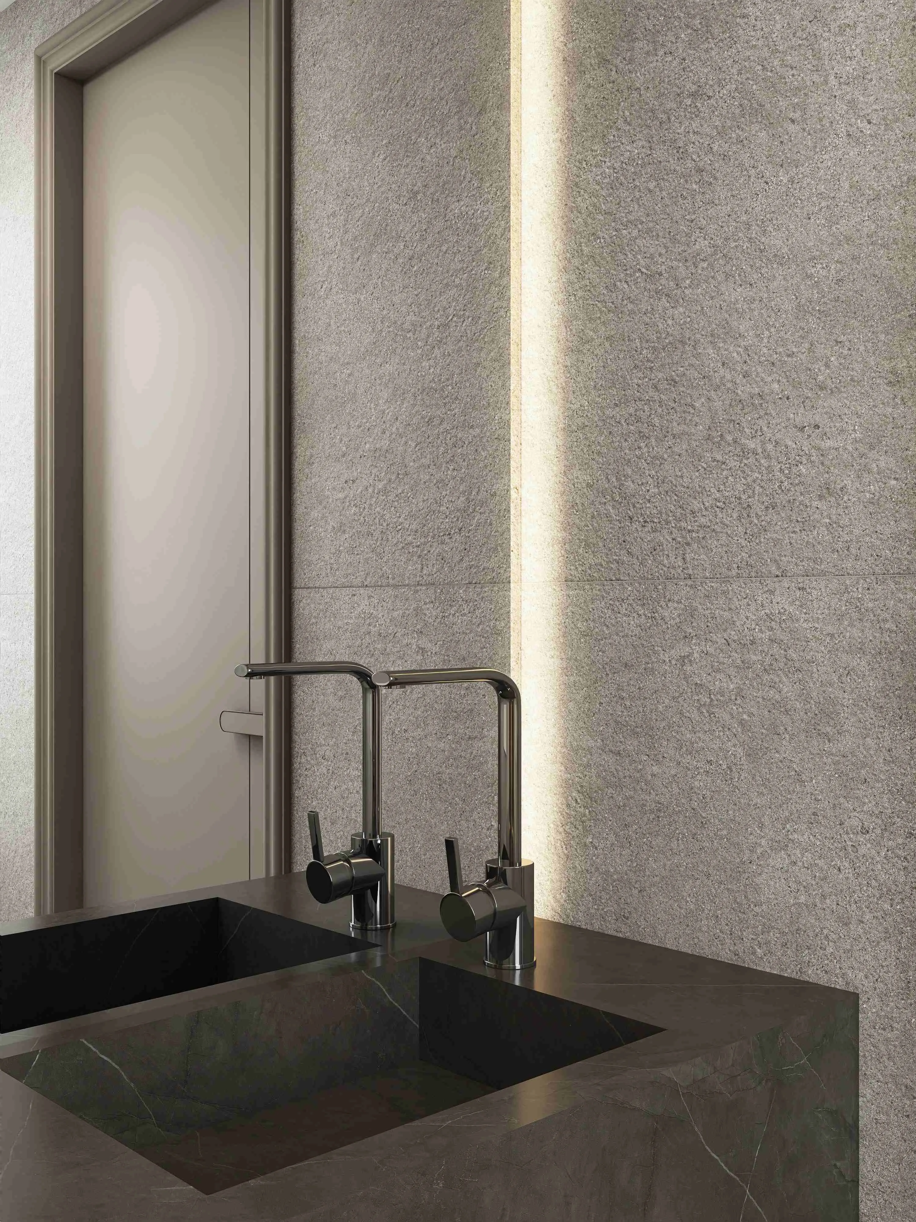 Silver Grey Limestone Cement-Look Porcelain Wall/Floor Tile