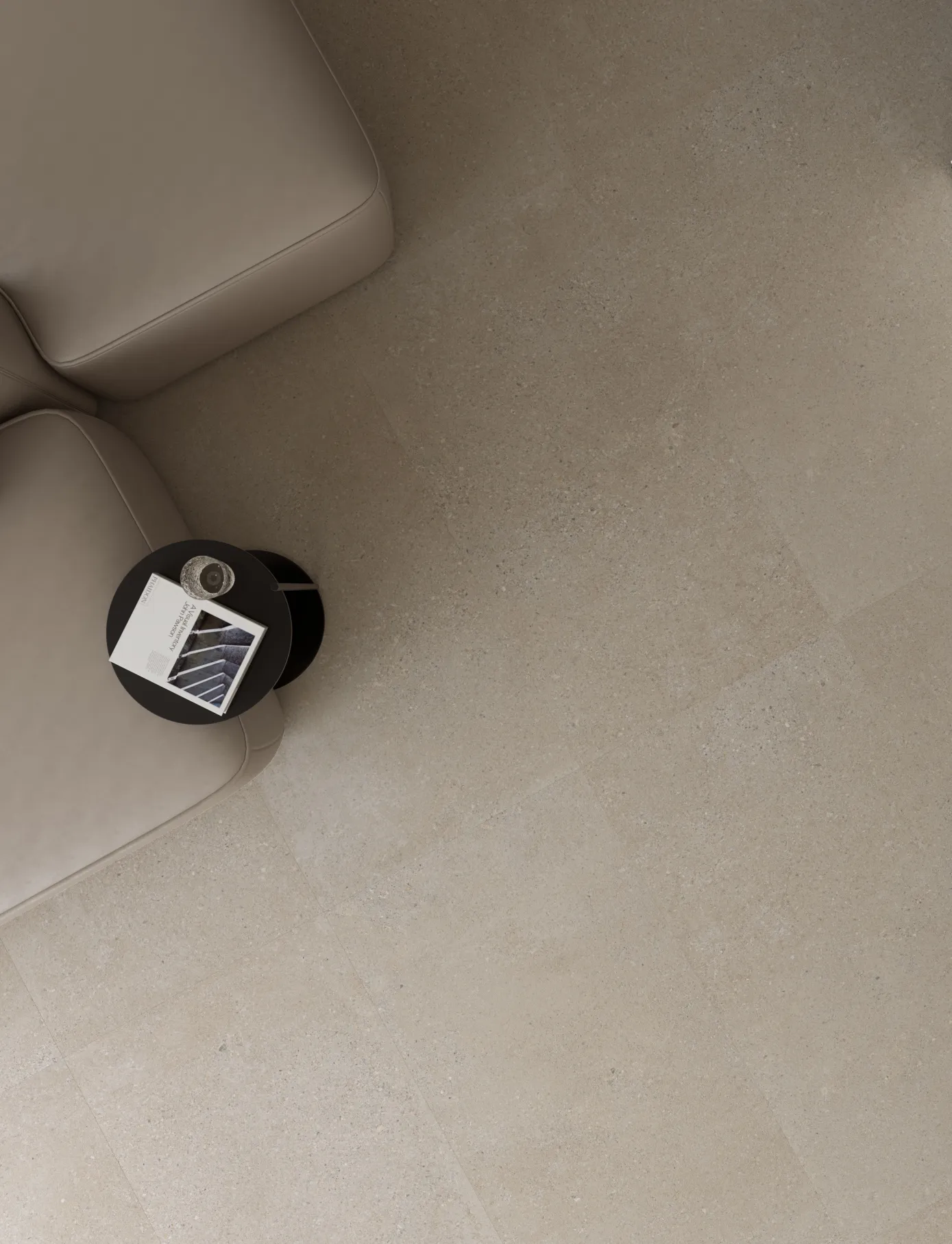 Light Warm Beige Limestone Cement-Look Porcelain Wall/Floor Tile