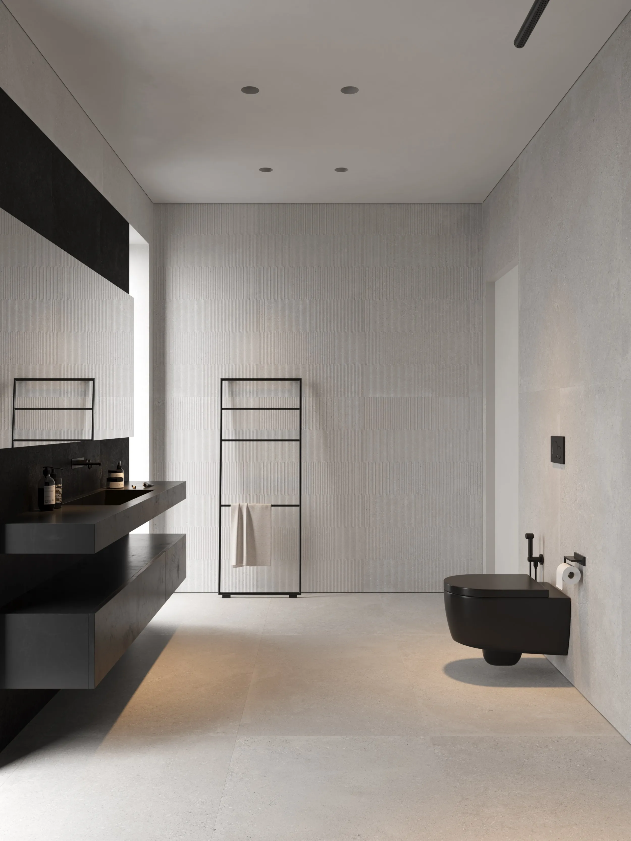 Light Mist Grey Limestone Cement-Look Porcelain Wall/Floor Tile