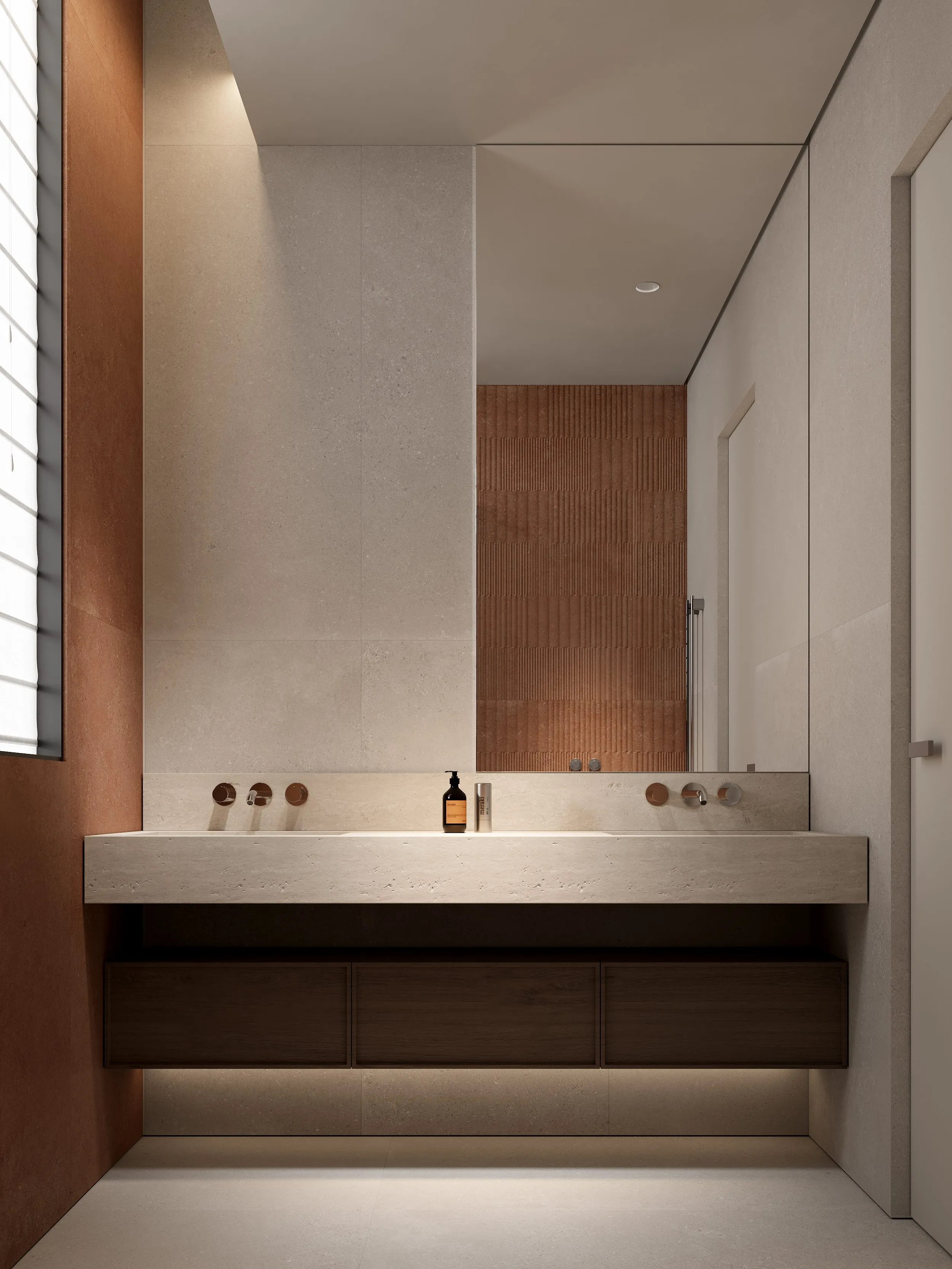 Warm Terracotta Sandstone Cement-Look Porcelain Wall/Floor Tile