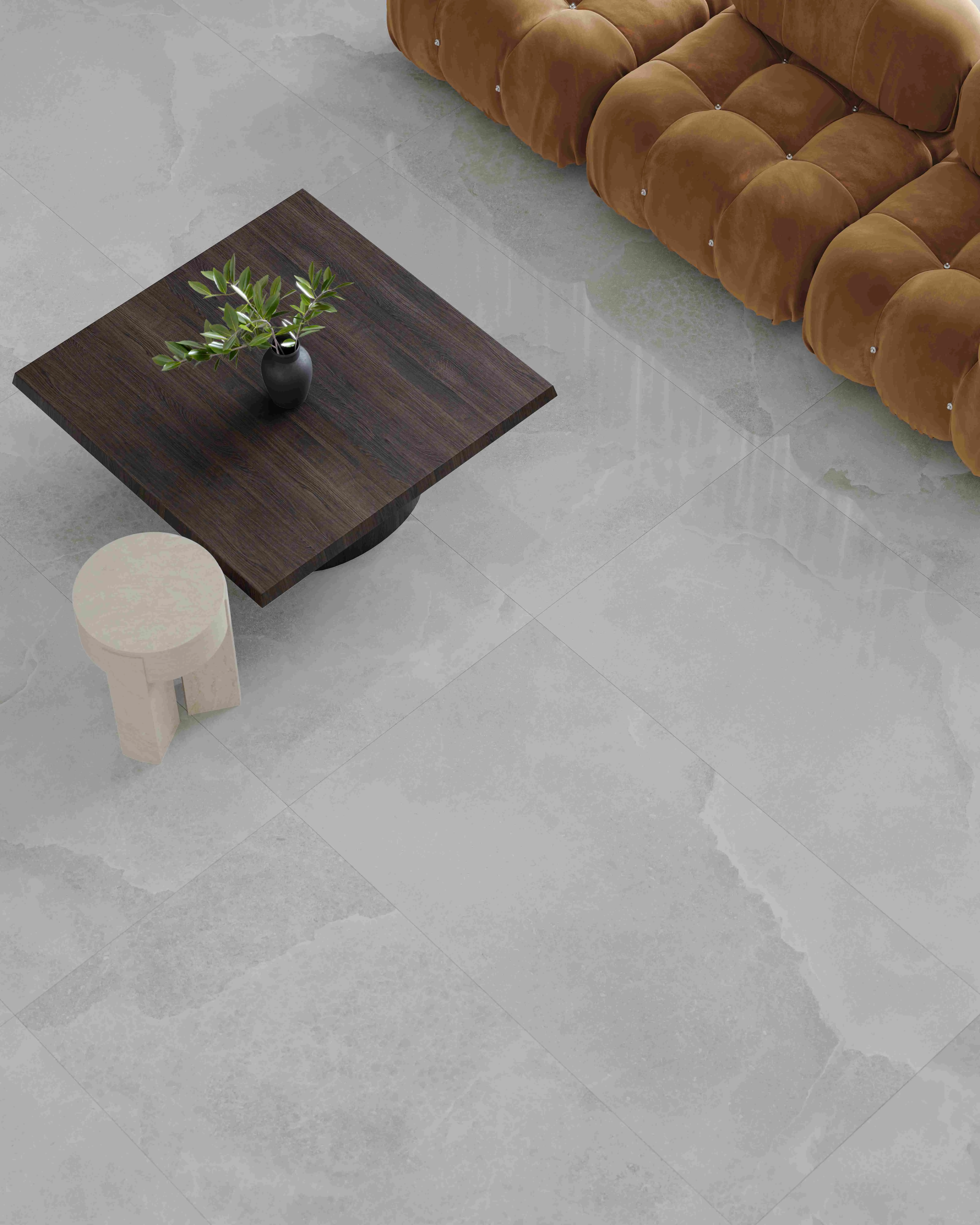 Soft Ivory Sandstone-Look Porcelain Wall/Floor Tile