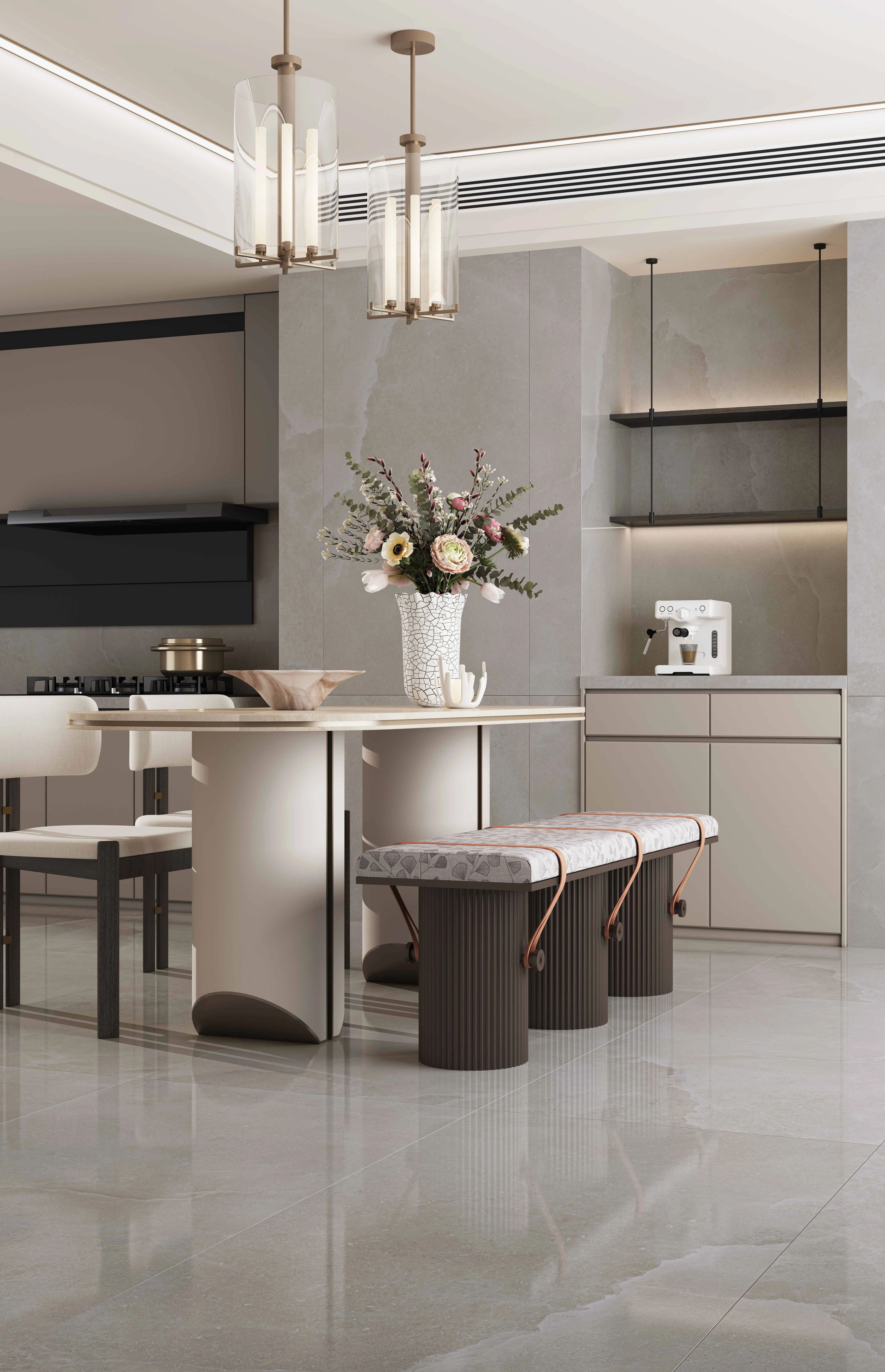 Warm Ivory Beige Sandstone-Look Porcelain Wall/Floor Tile