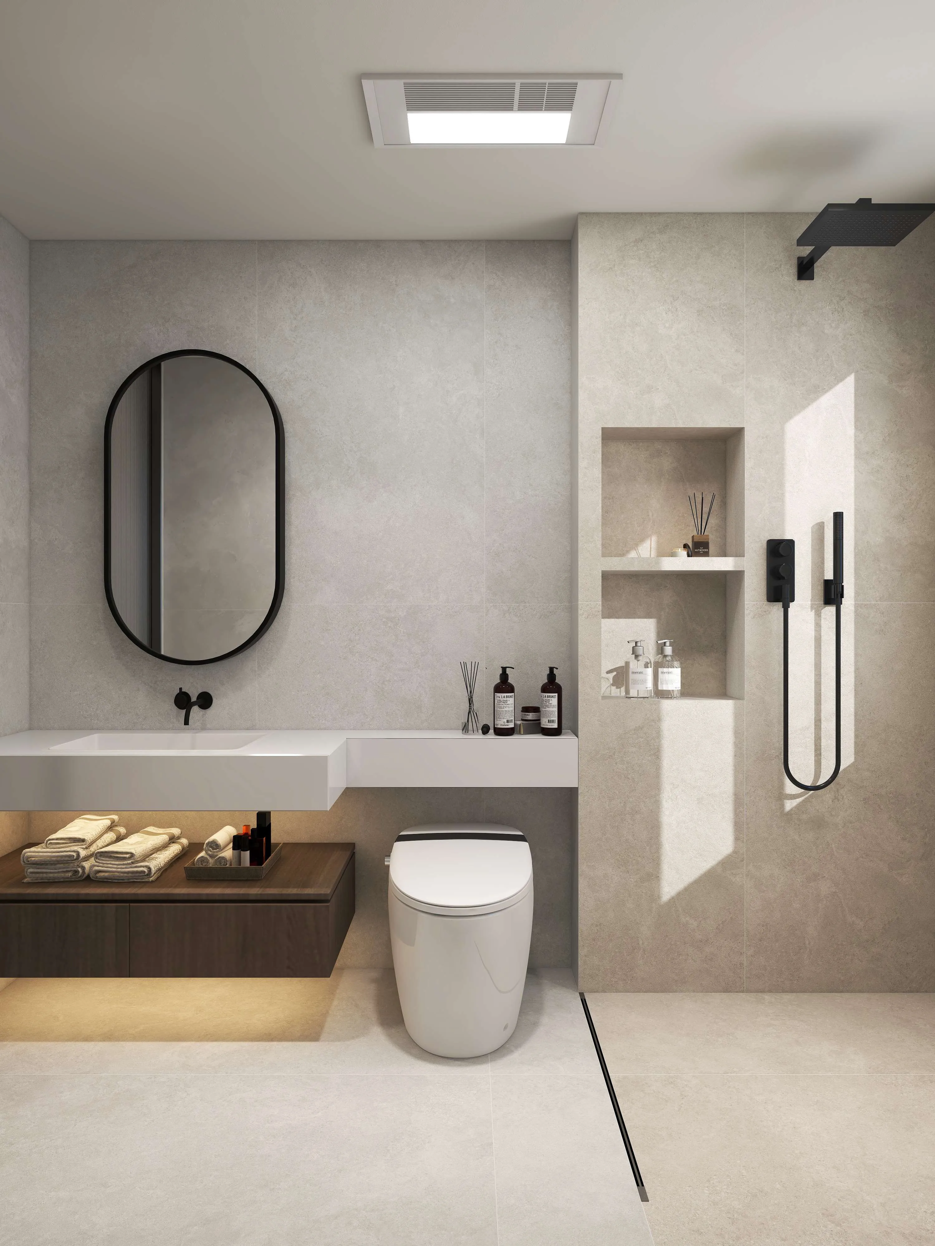 Light Warm Greige Sandstone-Look Porcelain Wall/Floor Tile