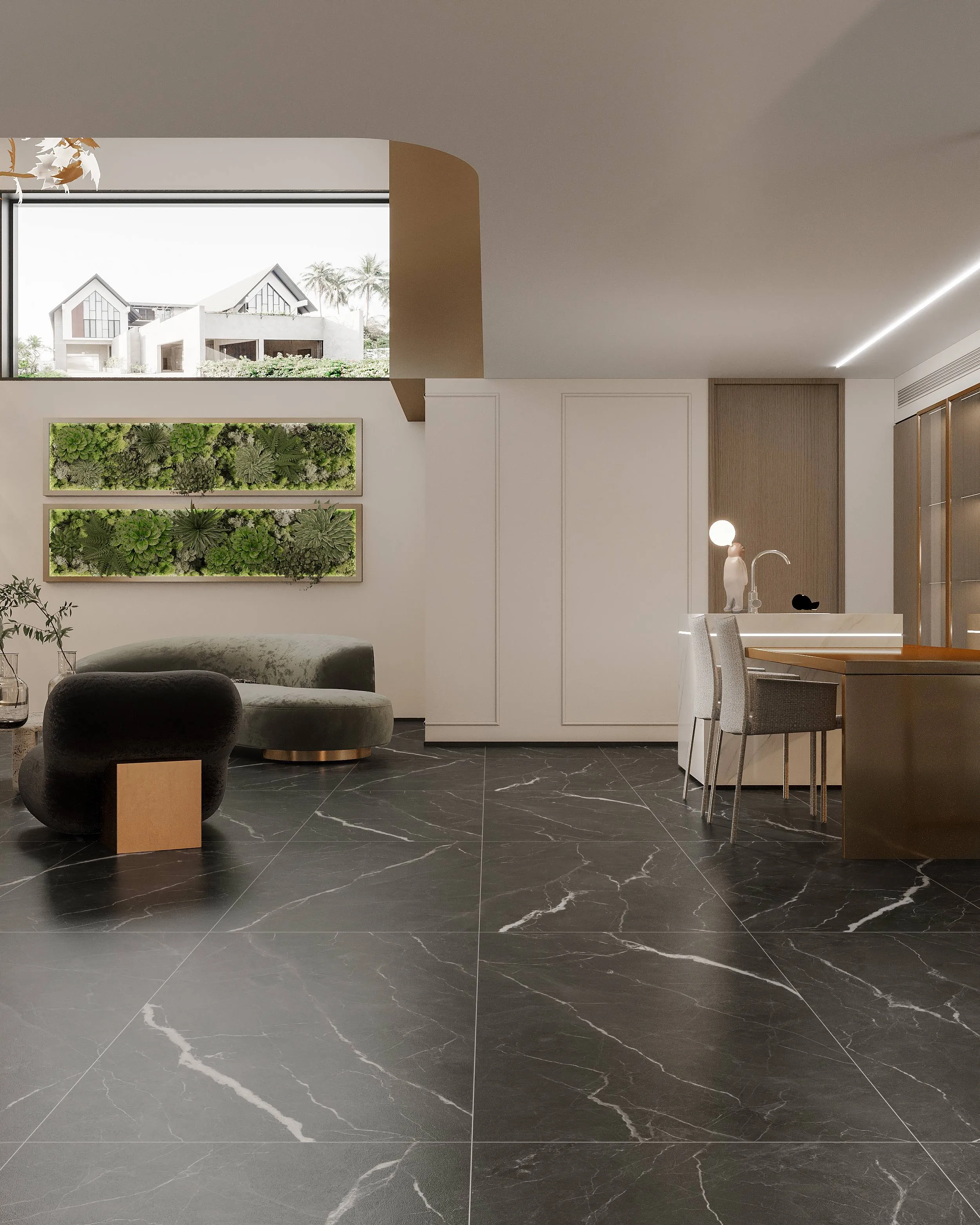 Nero Black Marble-Look Porcelain Wall/Floor Tile