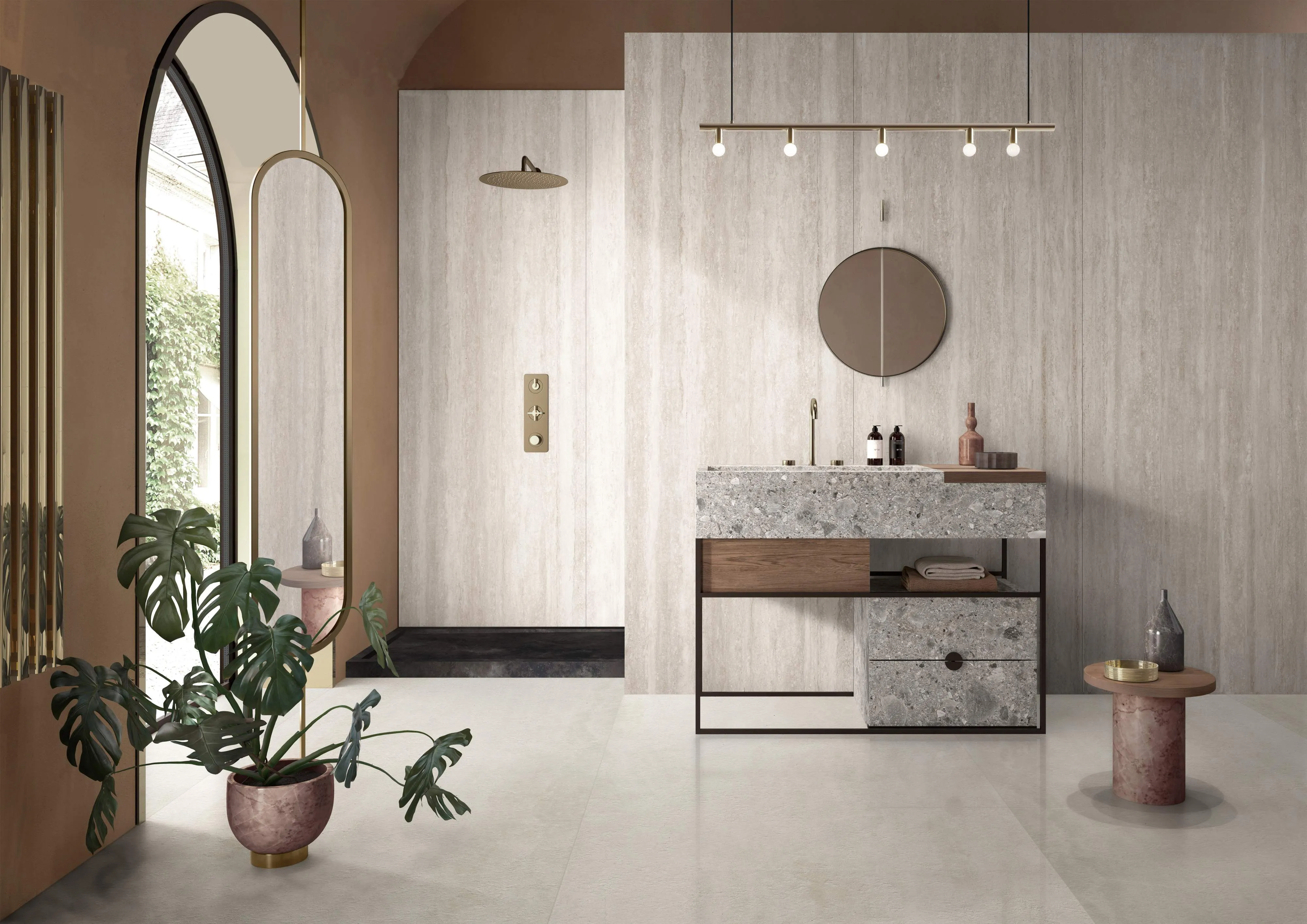 Blush Ivory Travertine-Look Sintered Stone